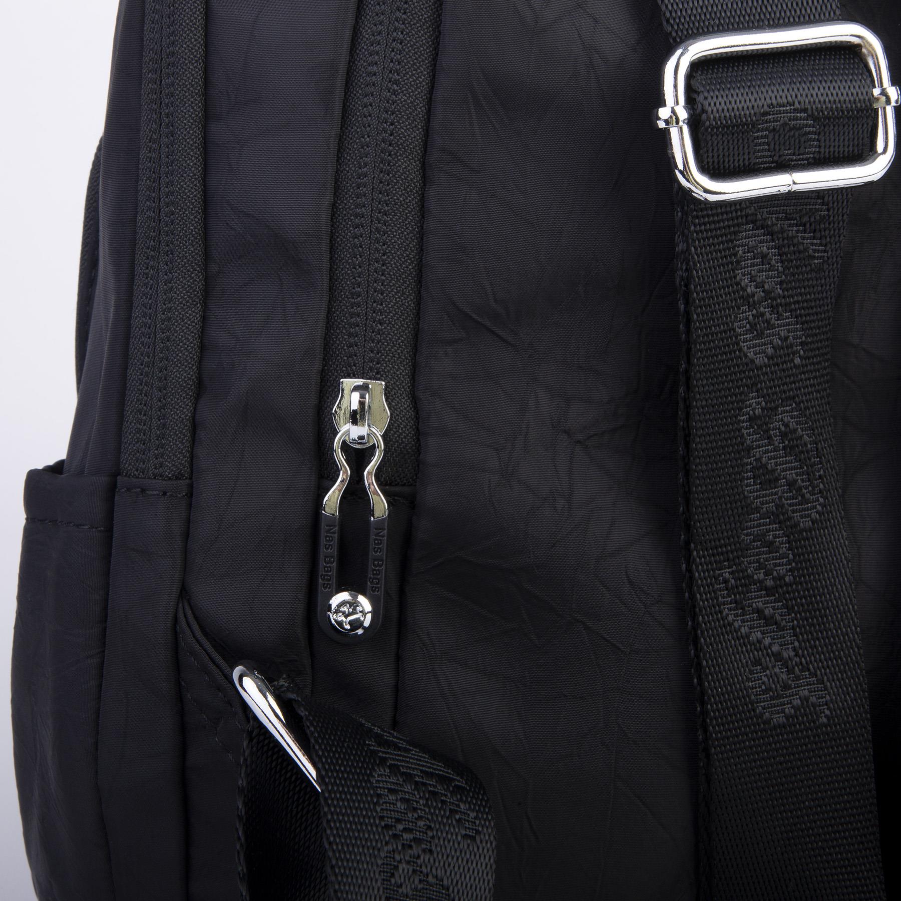 Nas Bag Kadın Çok Gözlü Su Geçirmez (water proof ) Ultra Hafif Sırt Çantası Siyah 
