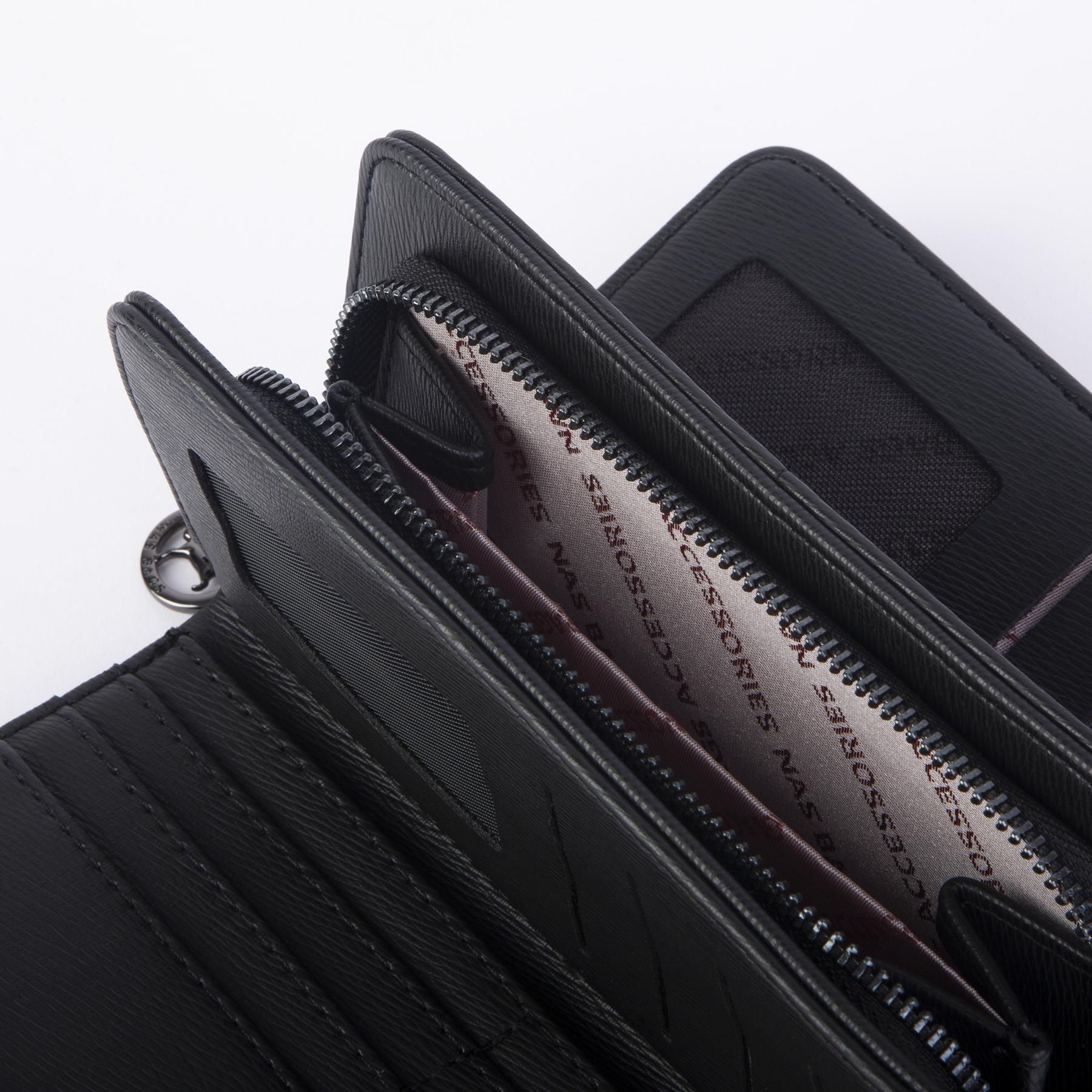 Nas Bag Kadın Çok Kartlıklı Büyük Boy Klipsli Geniş Cüzdan  Siyah Ardıç