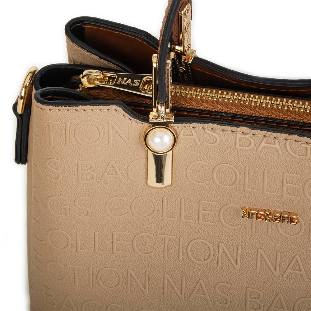 Nas Bag Kadın El Çantası Kum Taba   Gofraj