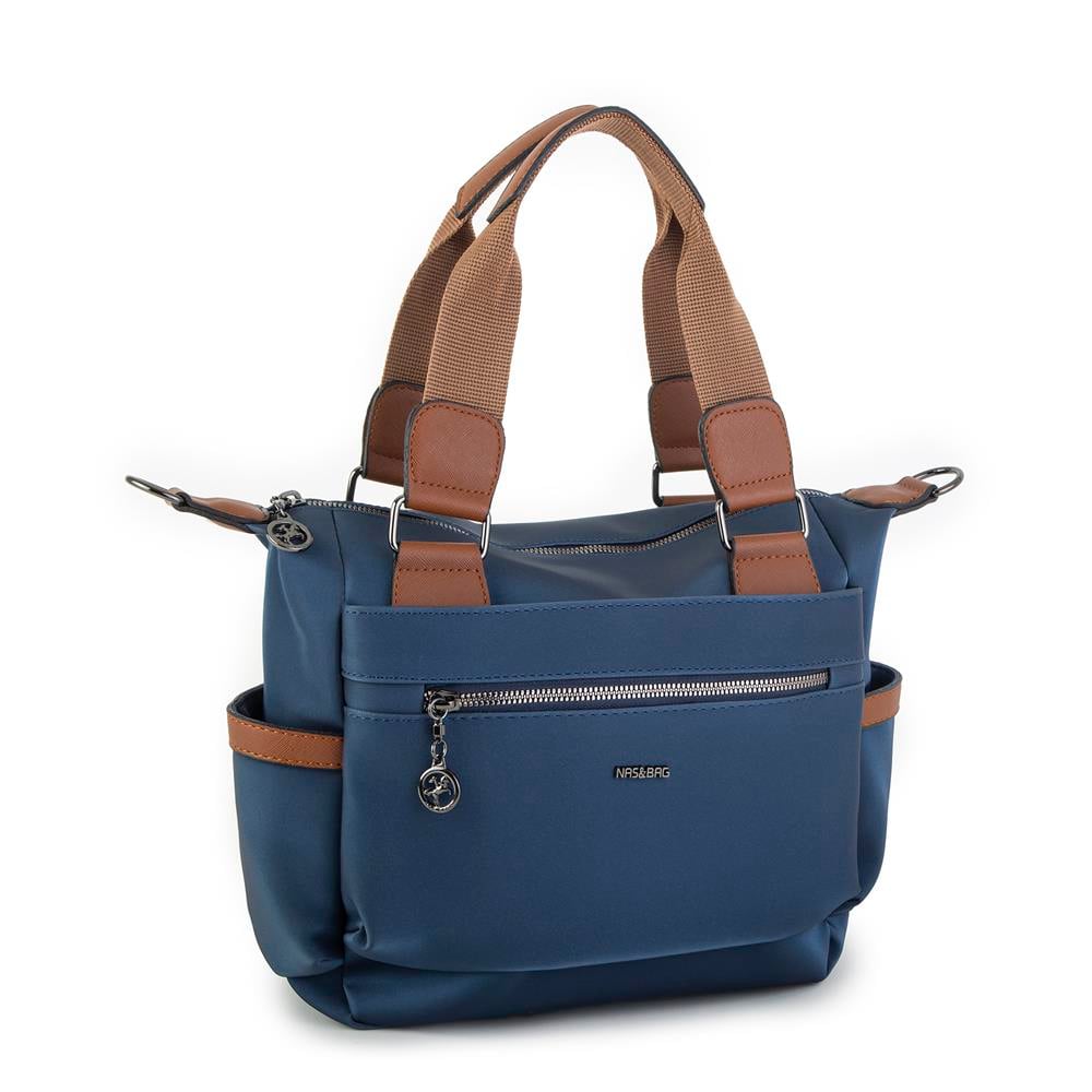 Nas Bag Kadın El Çantası Lacivert Taba Buzzy