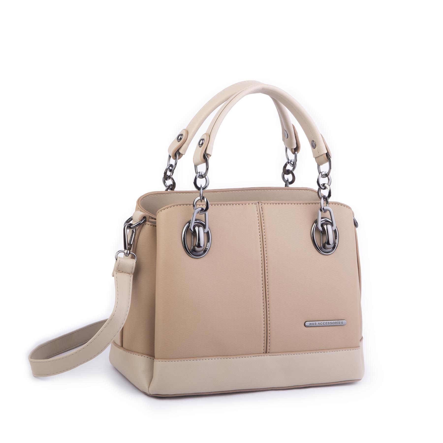 Nas Bag Kadın El ve Omuz Çantası Kum Ardıç (en:28 cm ; boy:21 cm )