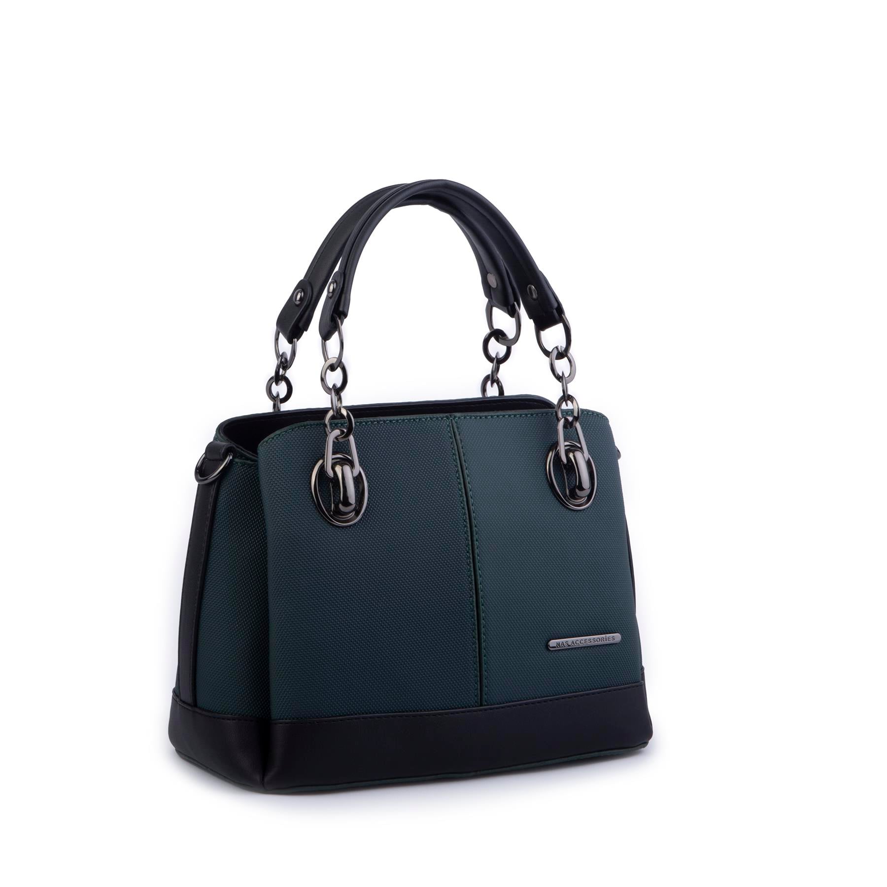 Nas Bag Kadın El ve Omuz Çantası Petrol Lacst  (en:28 cm ; boy:21 cm )