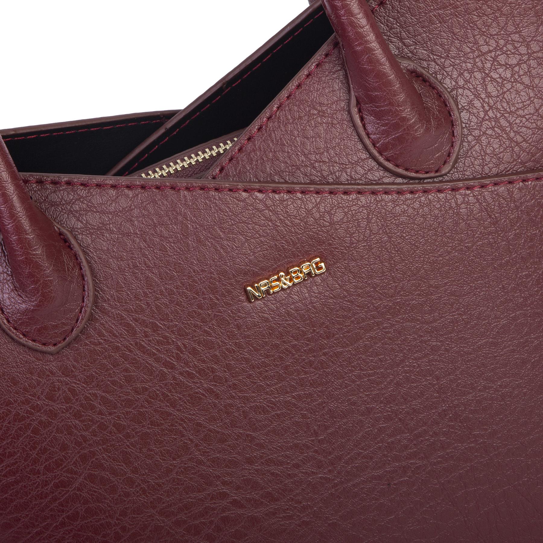 Nas Bag Kadın El ve Omuz Çantası Premium Seri Bordo Victoria