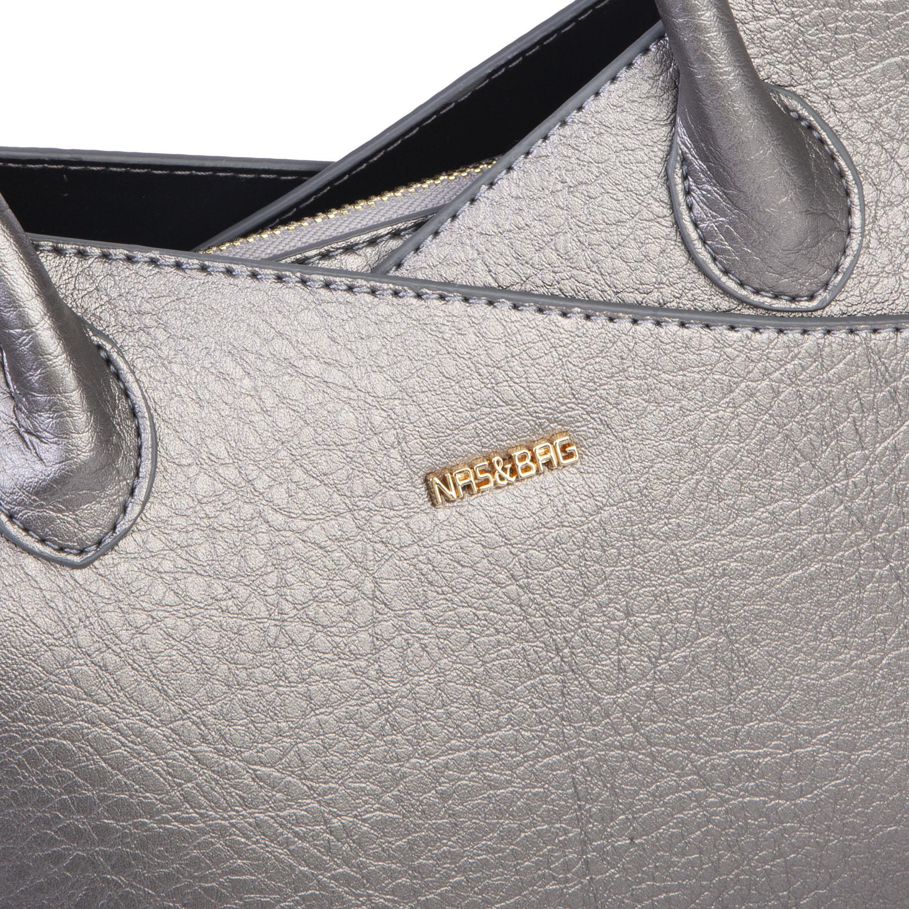 Nas Bag Kadın El ve Omuz Çantası Premium Seri Gri  Victoria