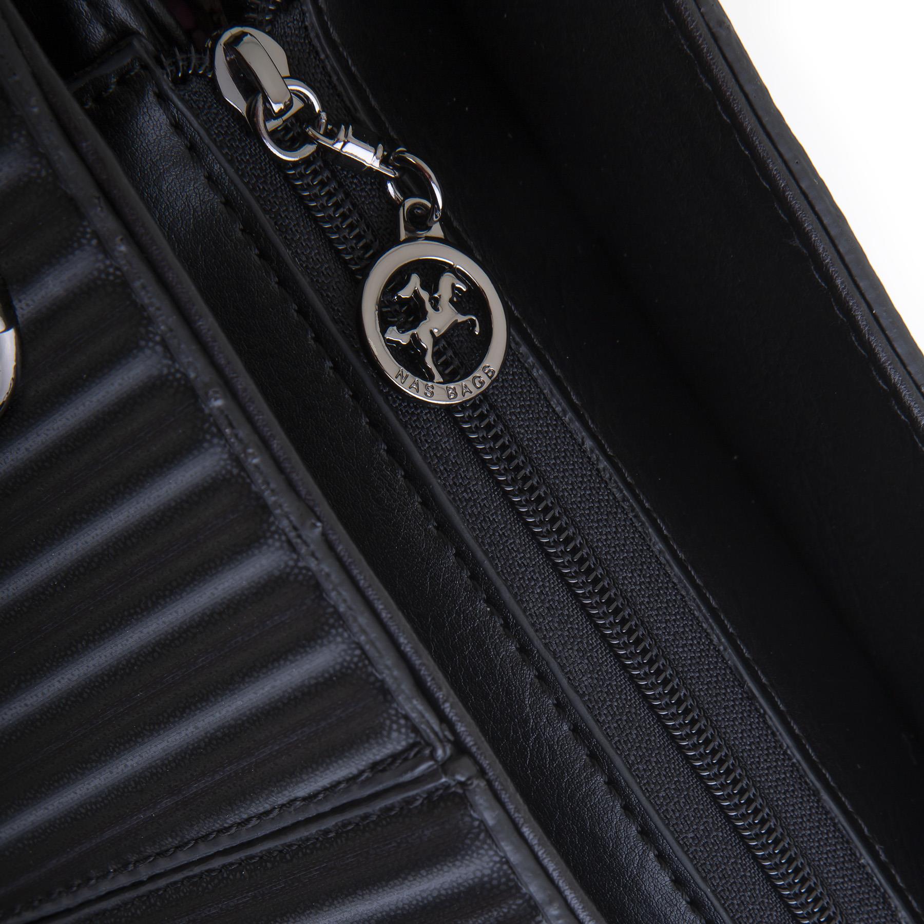 Nas Bag Kadın El ve Omuz Çantası Siyah Cosmos (en:28 cm ; boy:21 cm )