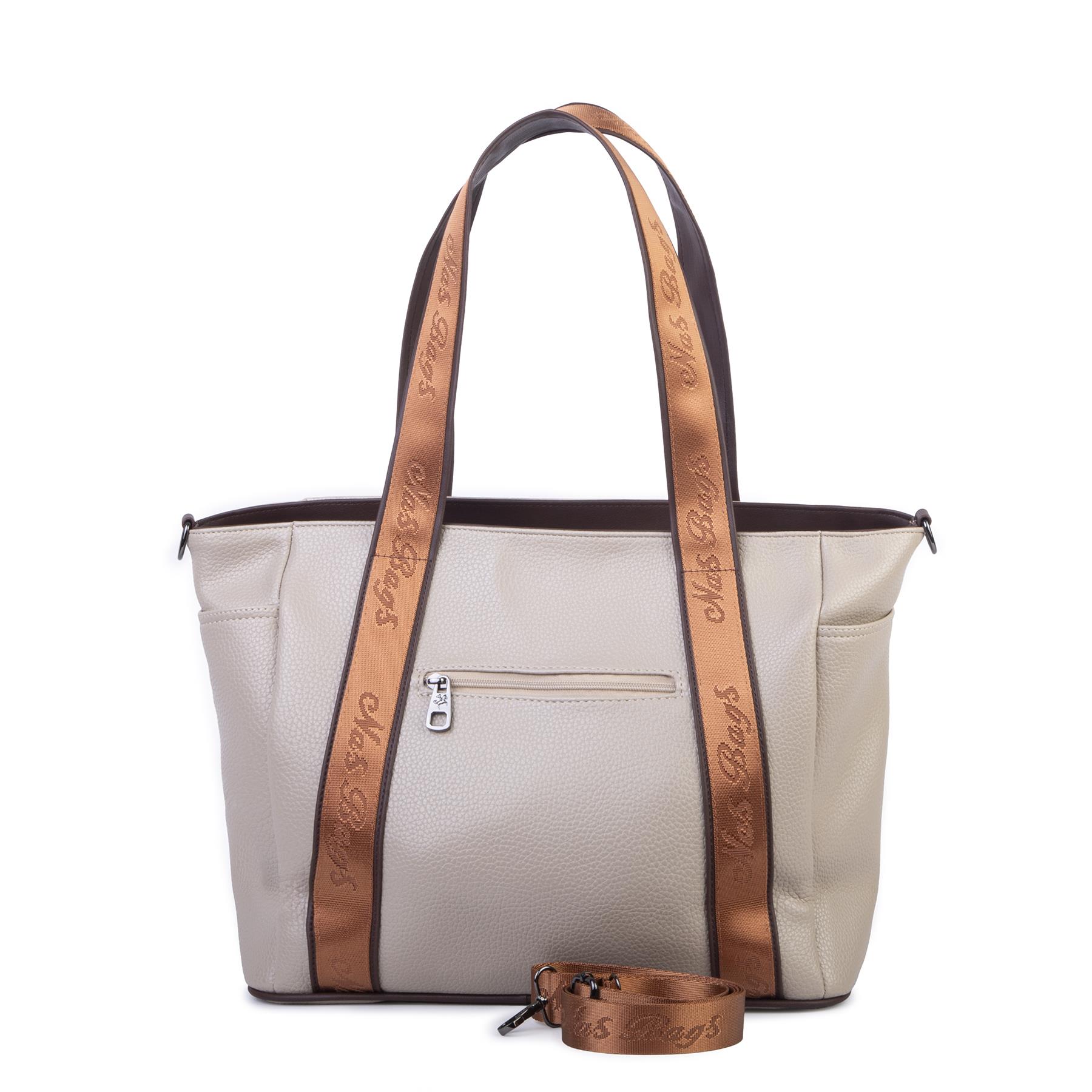 Nas Bag Kadın Extra Büyük Omuz Çantası ve Spor Çantası ( 46x36 cm ) Kum Kahve Taba Lopez