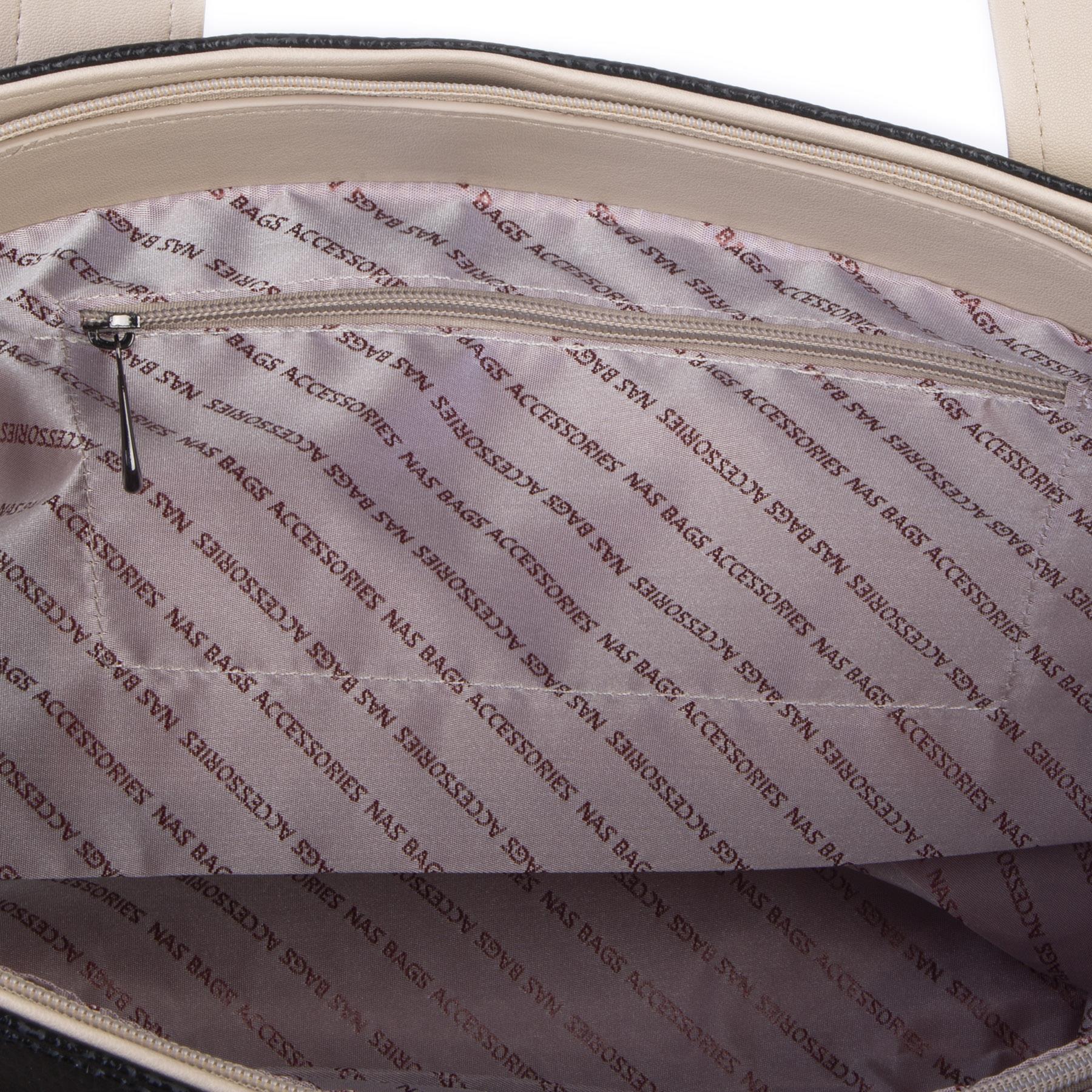 Nas Bag Kadın Extra Büyük Omuz Çantası ve Spor Çantası ( 46x36 cm ) Siyah Kum Taba Lopez