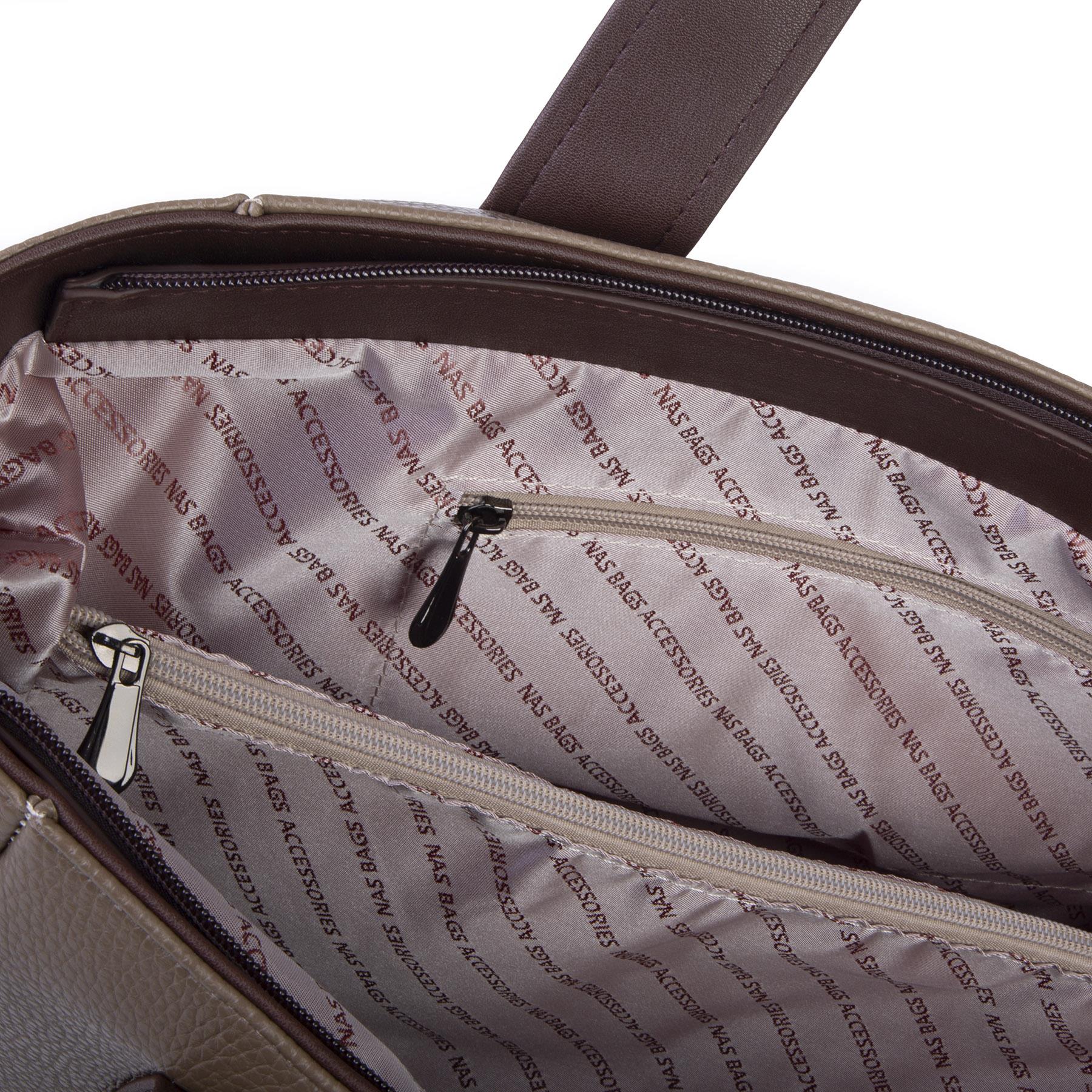 Nas Bag Kadın Extra Büyük Omuz Çantası ve Spor Çantası ( 46x36 cm ) Vizon Kahve Taba Lopez