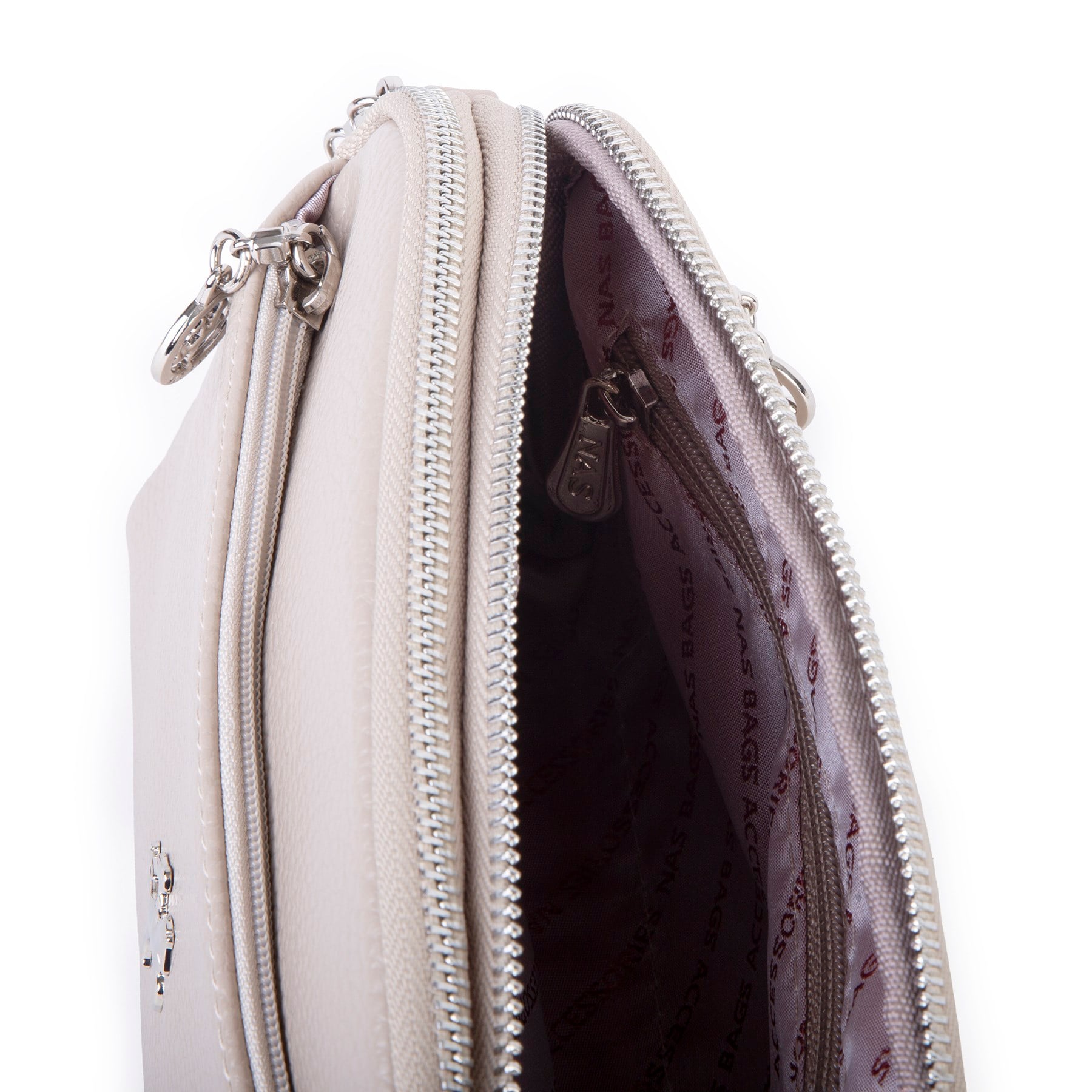 Nas Bag Kadın Günlük Sade Şık Çok Gözlü Çapraz Çanta (23x14 cm) Kum Lopez