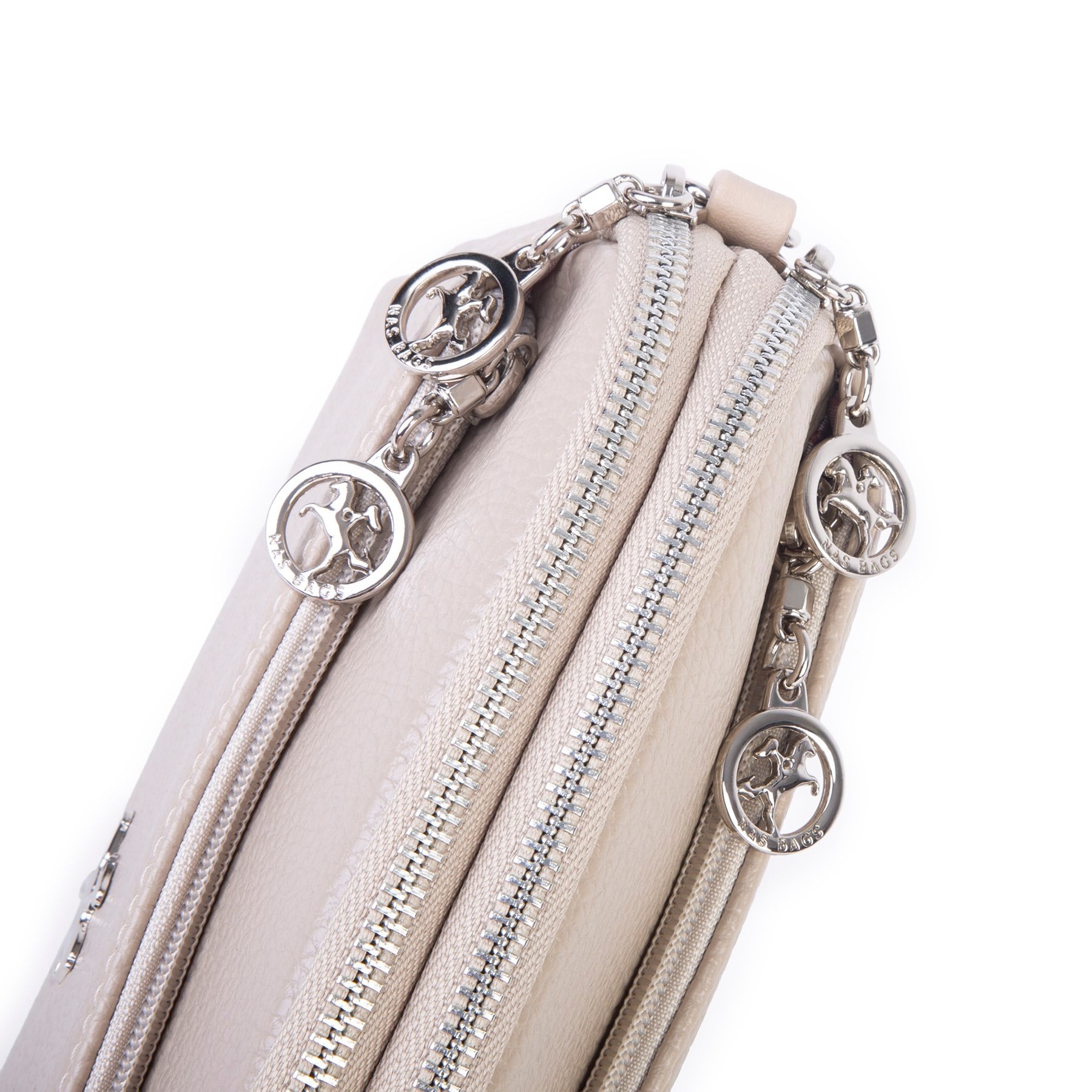 Nas Bag Kadın Günlük Sade Şık Çok Gözlü Çapraz Çanta (23x14 cm) Kum Lopez