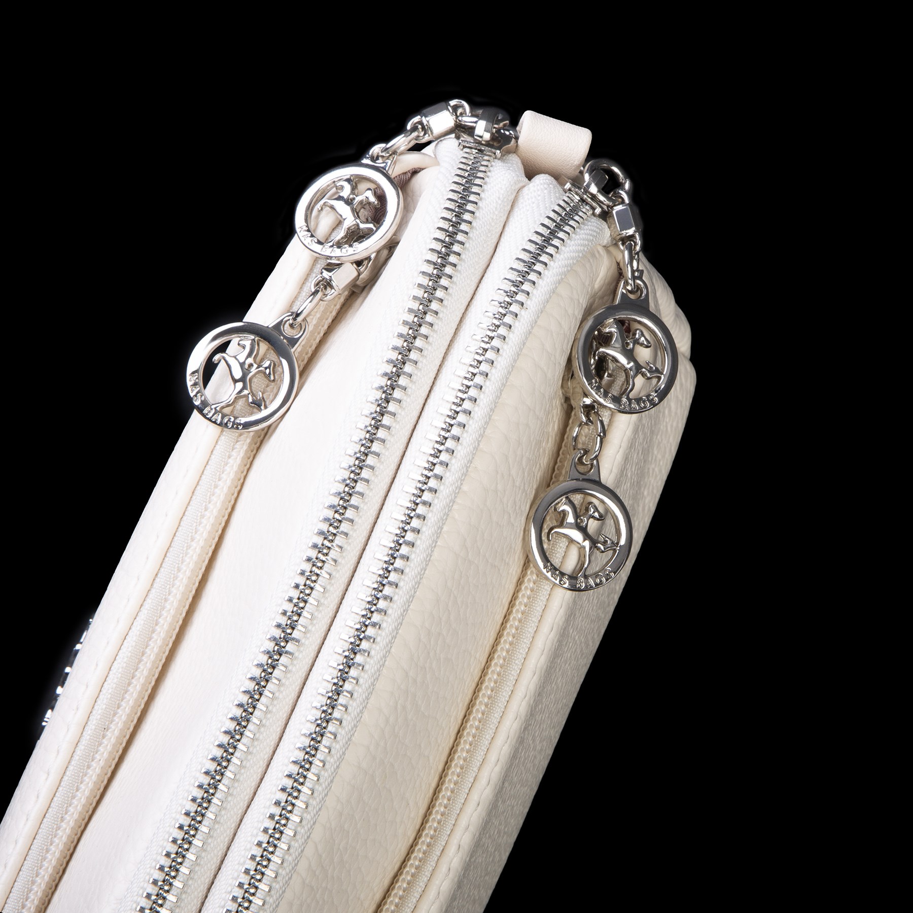 Nas Bag Kadın Günlük Sade Şık Çok Gözlü Çapraz Çanta (23x14 cm) Krem Lopez