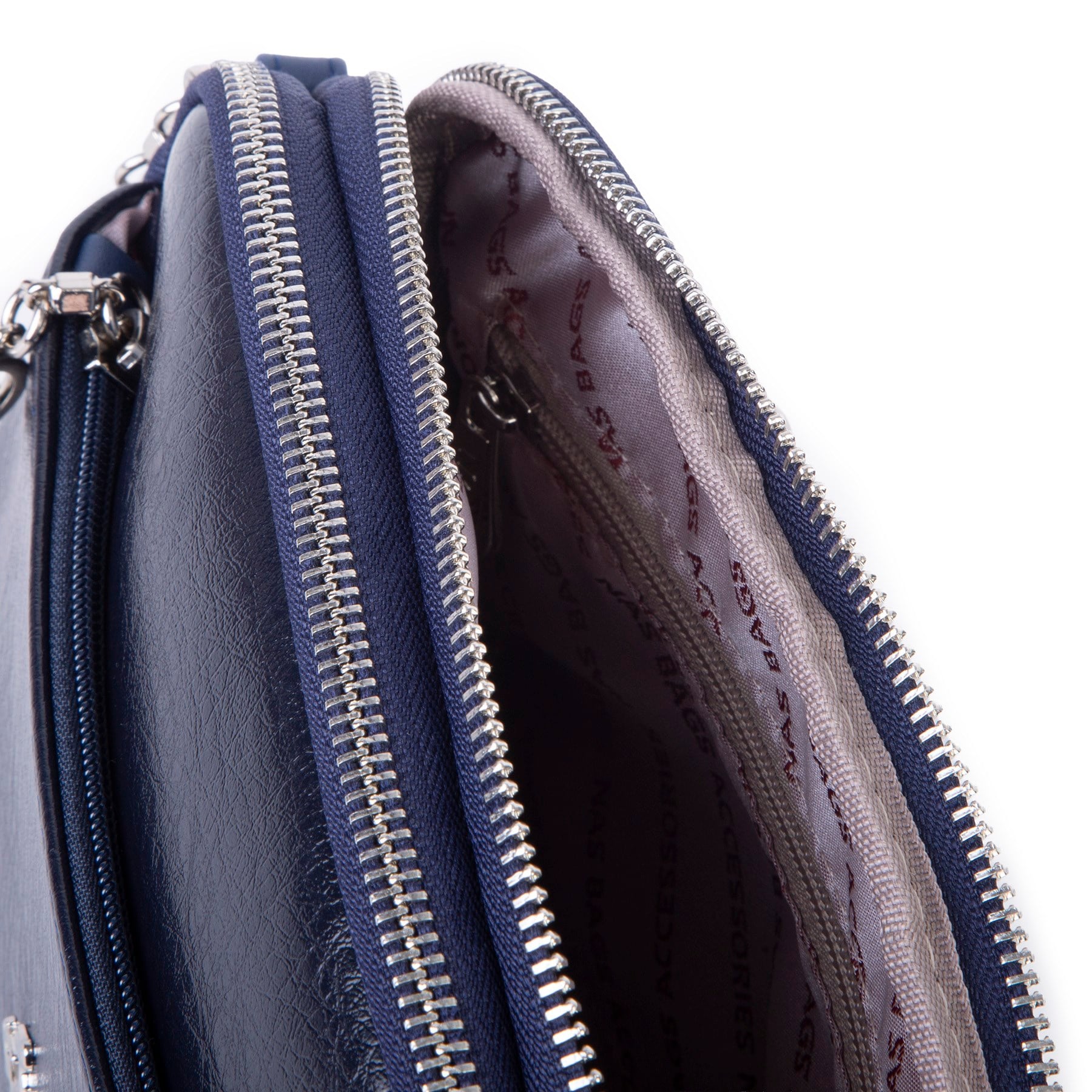 Nas Bag Kadın Günlük Sade Şık Çok Gözlü Çapraz Çanta (23x14 cm) Lacivert Victoria