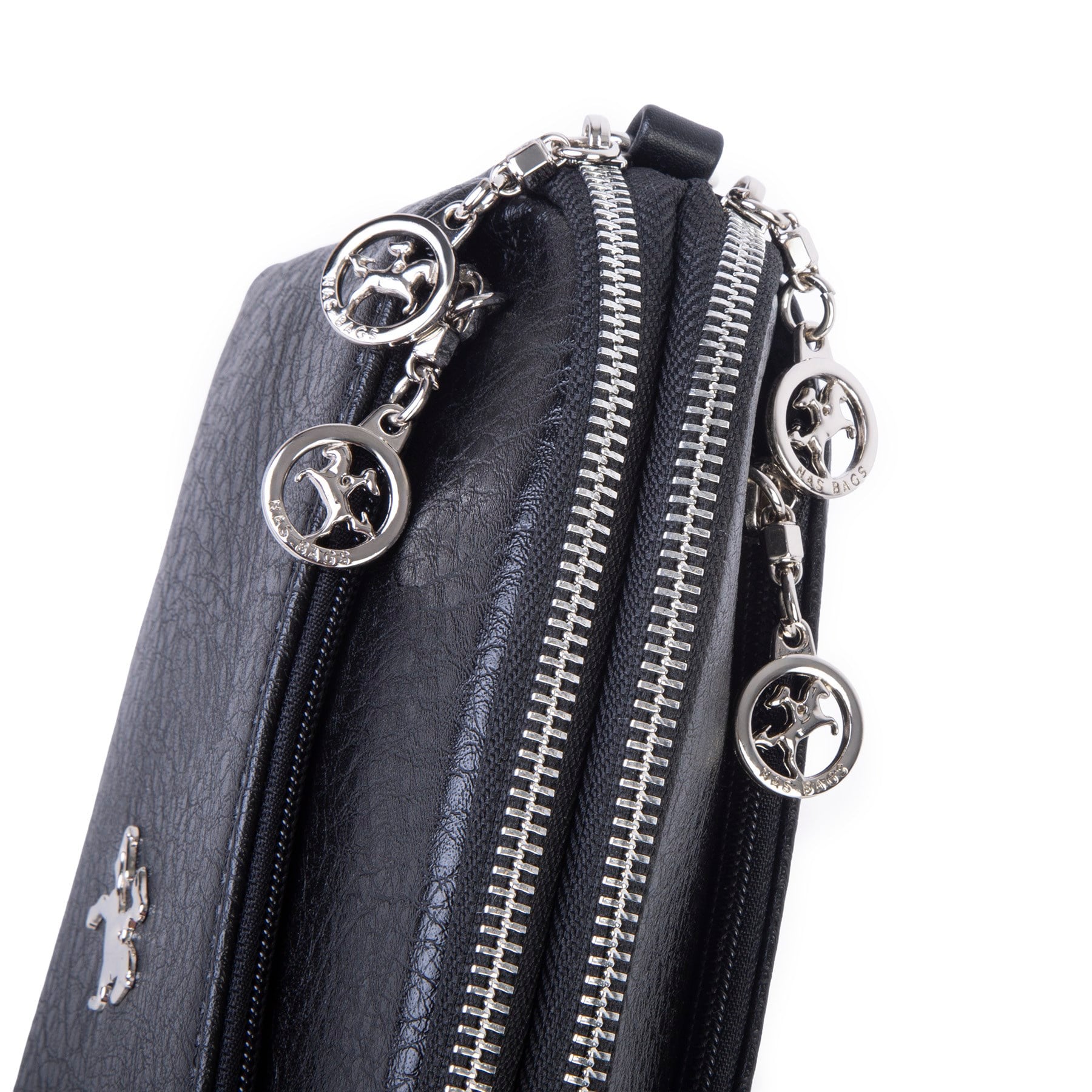Nas Bag Kadın Günlük Sade Şık Çok Gözlü Çapraz Çanta (23x14 cm) Siyah Victoria