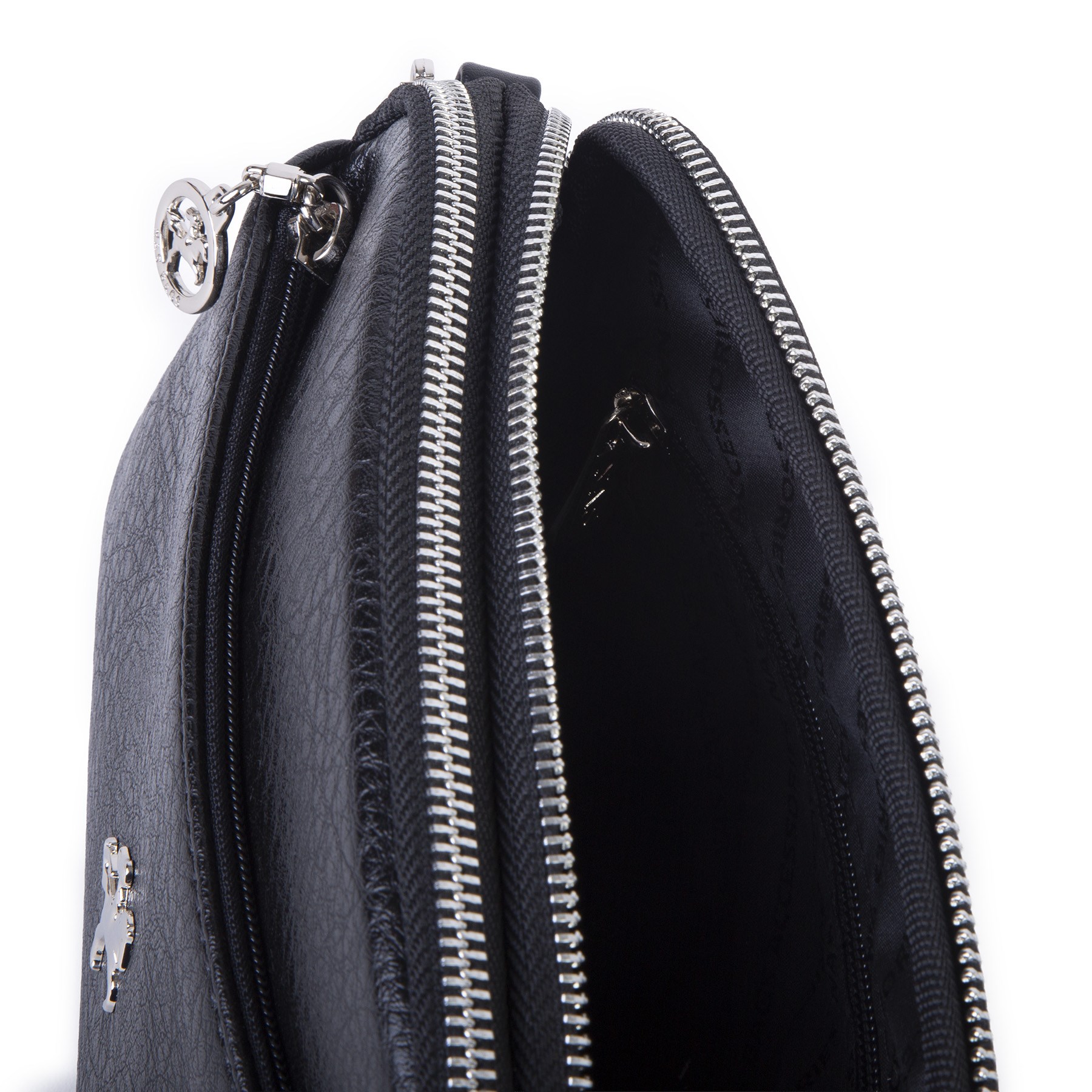 Nas Bag Kadın Günlük Sade Şık Çok Gözlü Çapraz Çanta (23x14 cm) Siyah Victoria