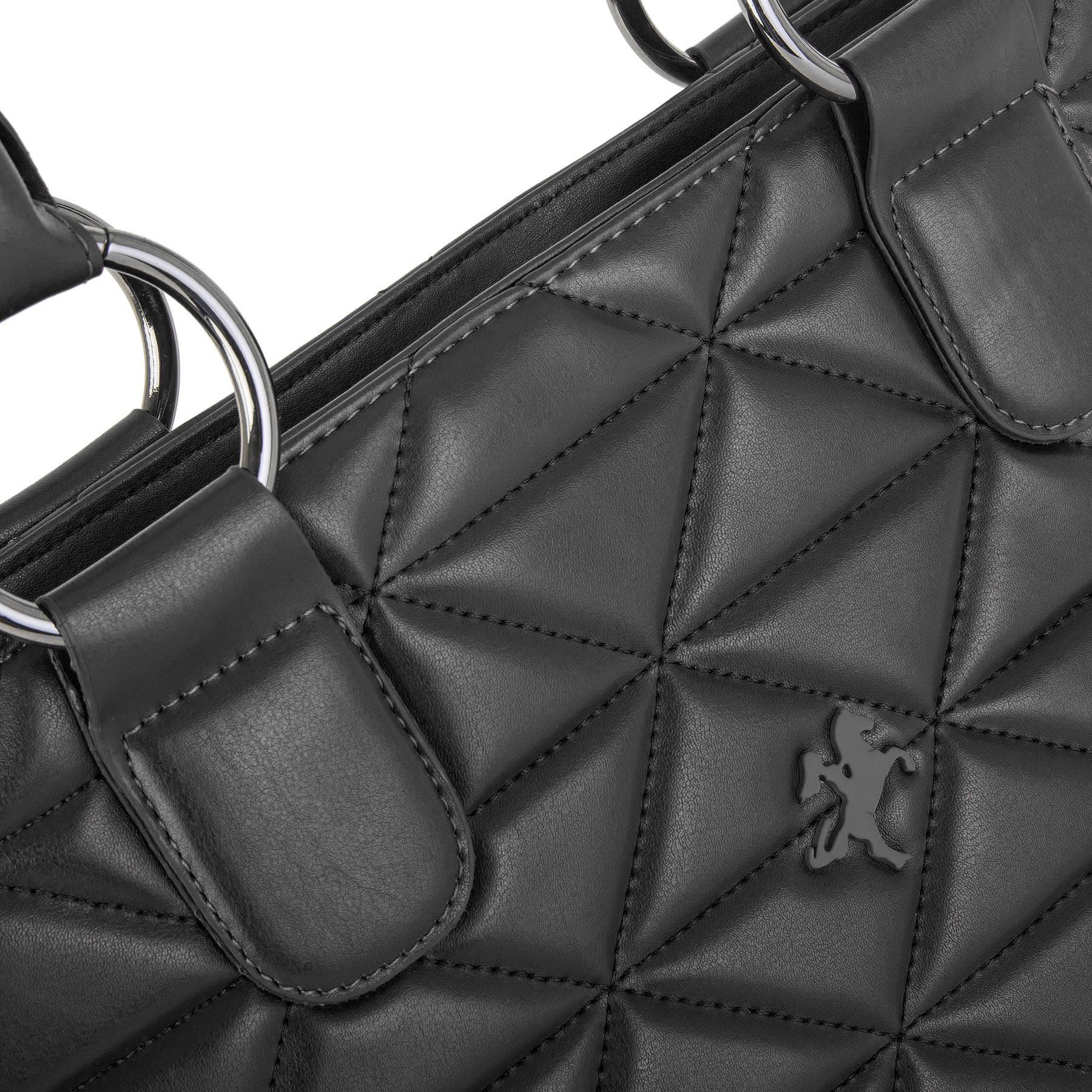 Nas Bag Kadın Kapitone  Büyük Boy Omuz Çantası ( 34x33x9 cm) Siyah  Kapitone 