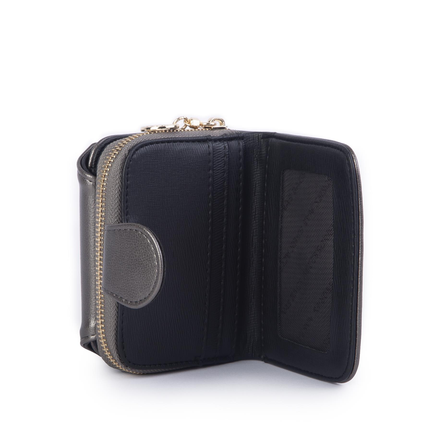 Nas Bag Kadın Kartlık Kağıt ve Demir Para ile Fotoğraflıklı Çok Fonksiyonlu Midi Boy Cüzdan Gri Nero (en:11 cm boy: 8 cm )