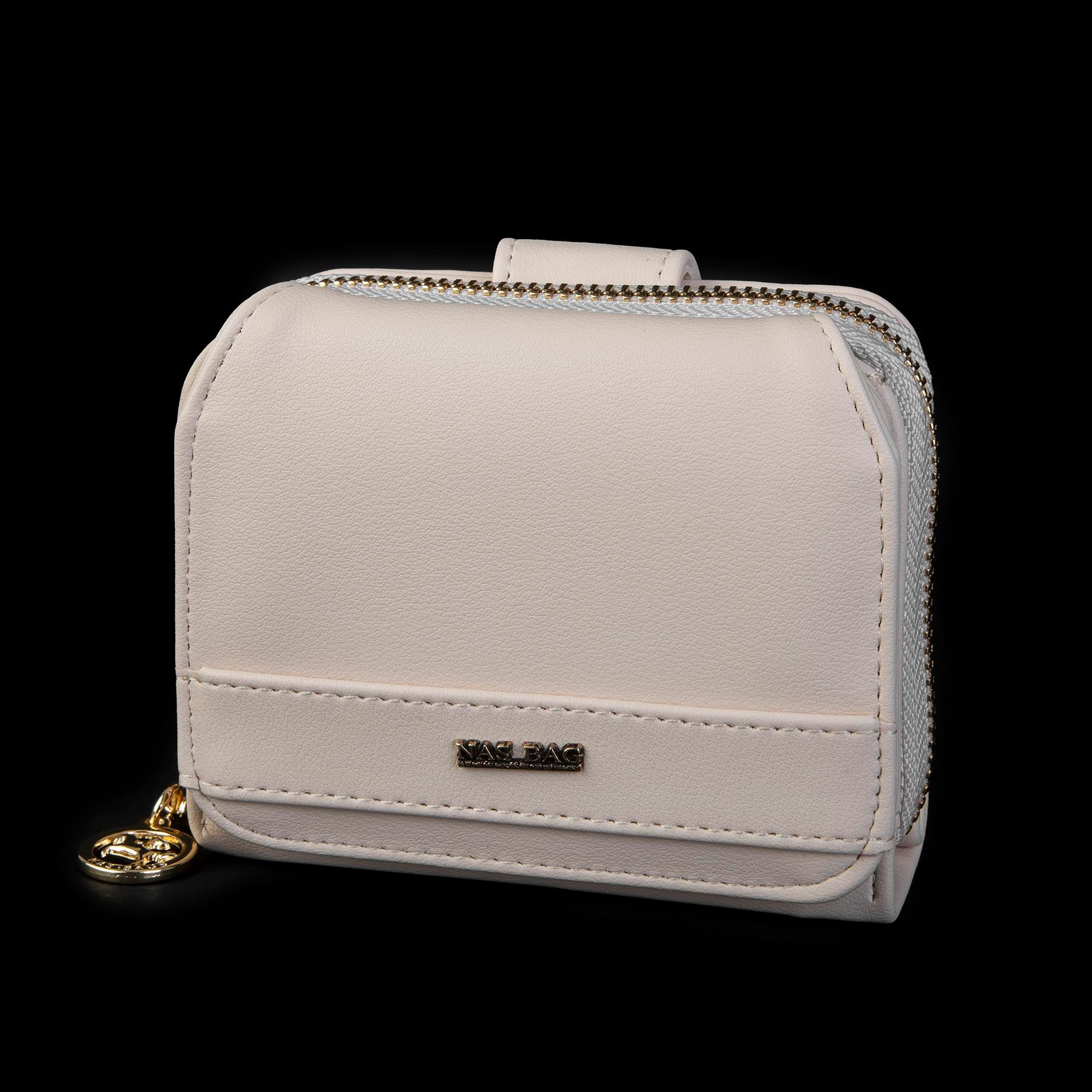 Nas Bag Kadın Kartlık Kağıt ve Demir Para ile Fotoğraflıklı Çok Fonksiyonlu Midi Boy Cüzdan Krem  Dona (en:11 cm boy: 8 cm )