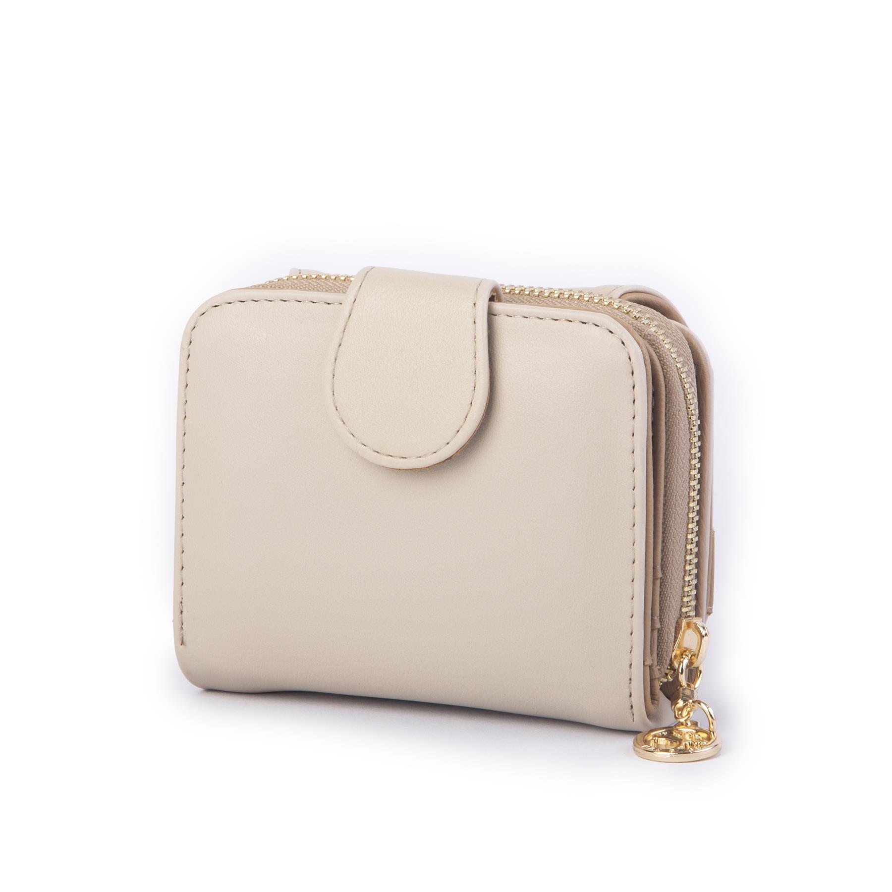 Nas Bag Kadın Kartlık Kağıt ve Demir Para ile Fotoğraflıklı Çok Fonksiyonlu Midi Boy Cüzdan  Kum Dona  (en:11 cm boy: 8 cm )