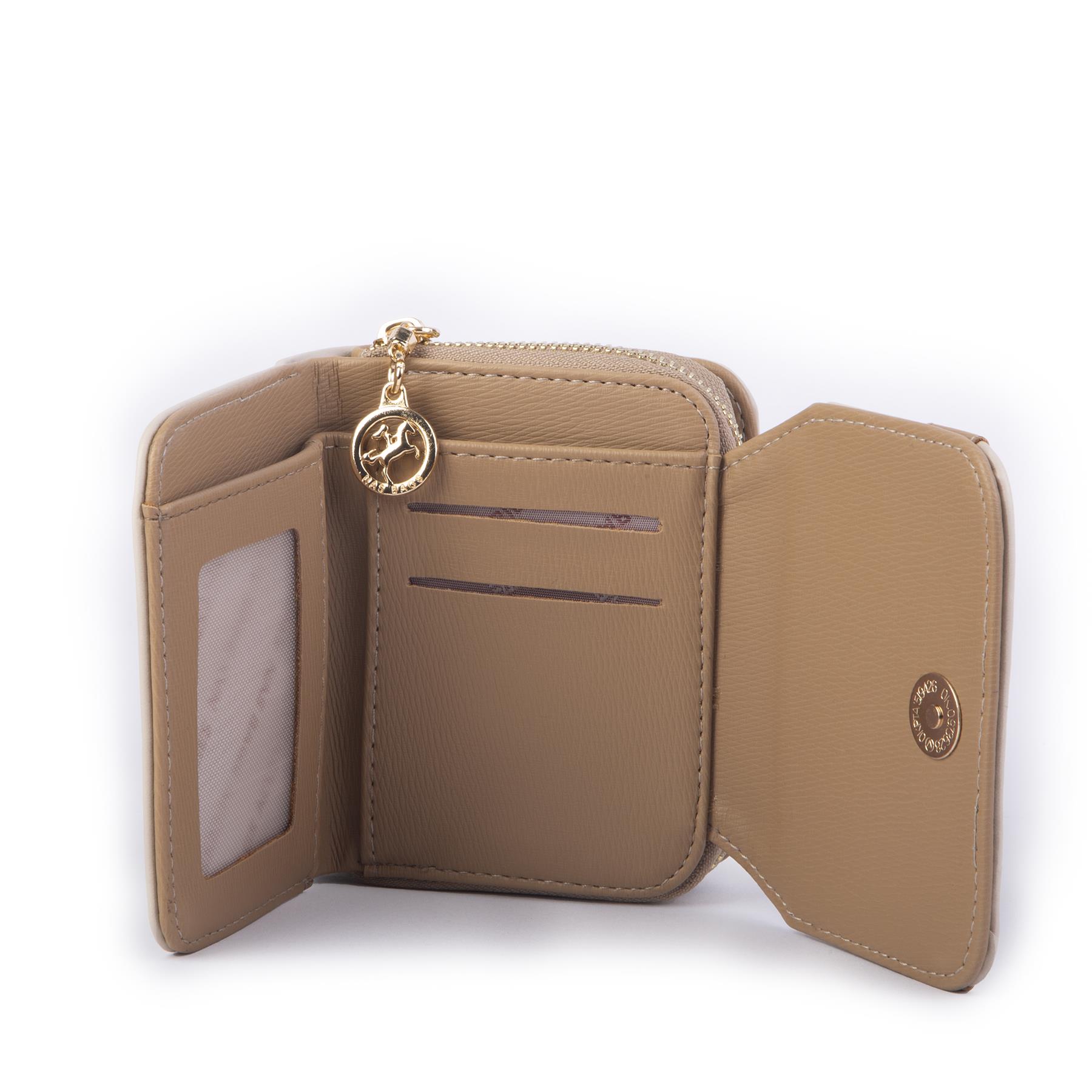 Nas Bag Kadın Kartlık Kağıt ve Demir Para ile Fotoğraflıklı Çok Fonksiyonlu Midi Boy Cüzdan  Kum Dona  (en:11 cm boy: 8 cm )