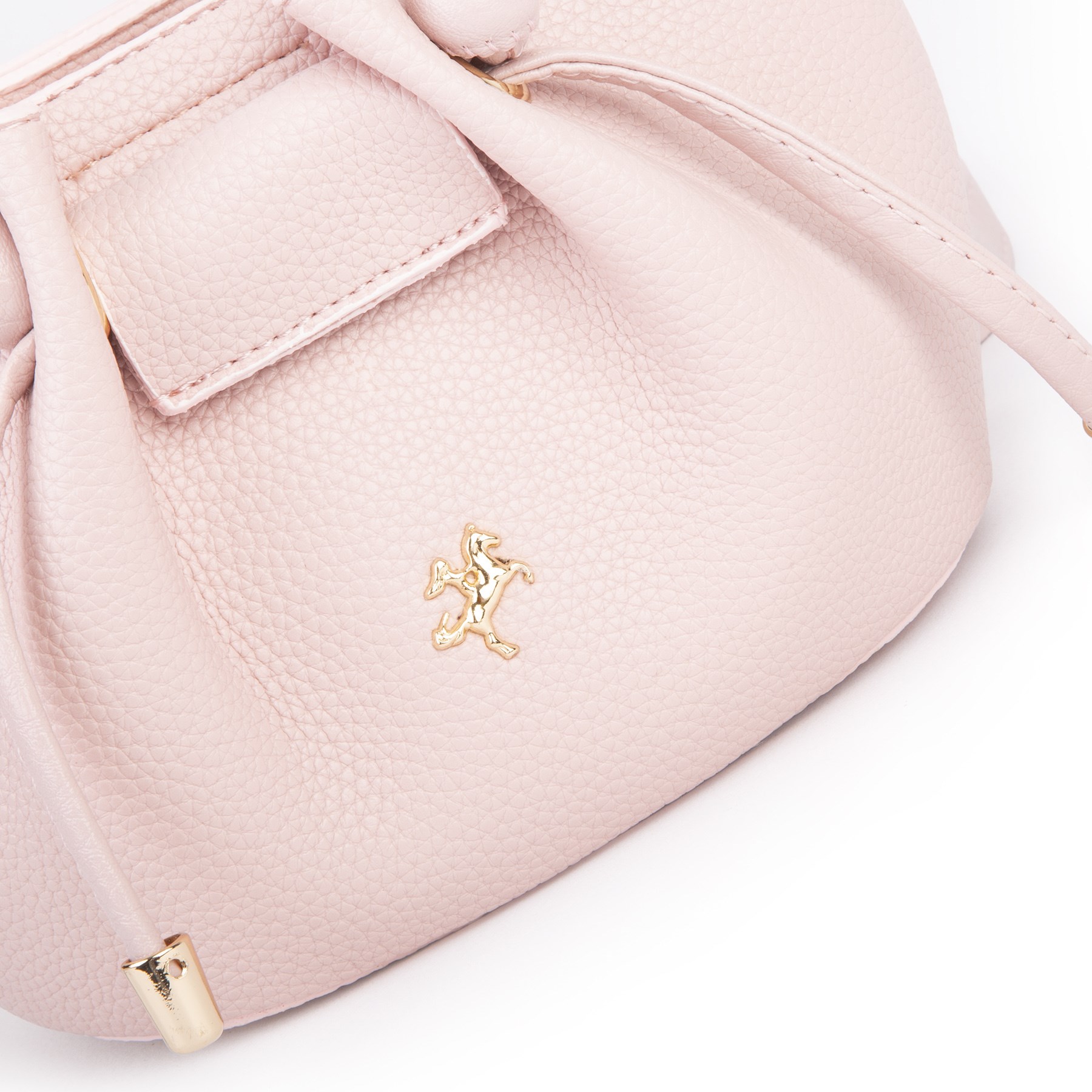 Nas Bag Kadın Mini Büzgülü Şık Çapraz Çanta Pudra