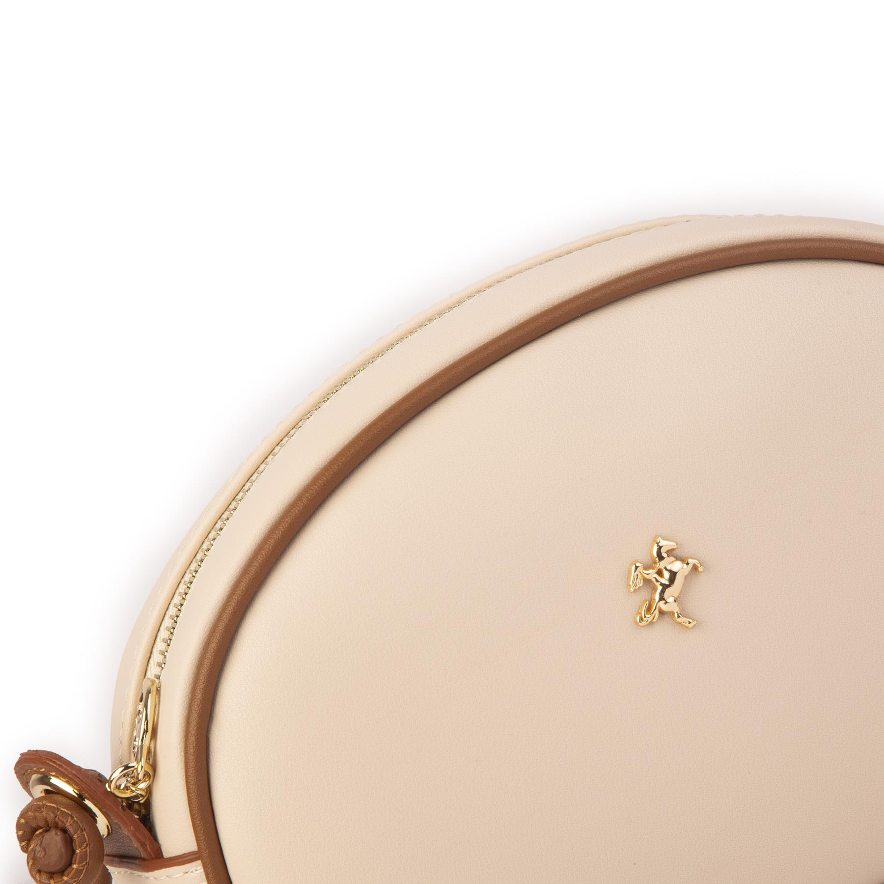 Nas Bag Kadın  Mini Çapraz Çanta Krem Taba Luna (21x16x8 cm)