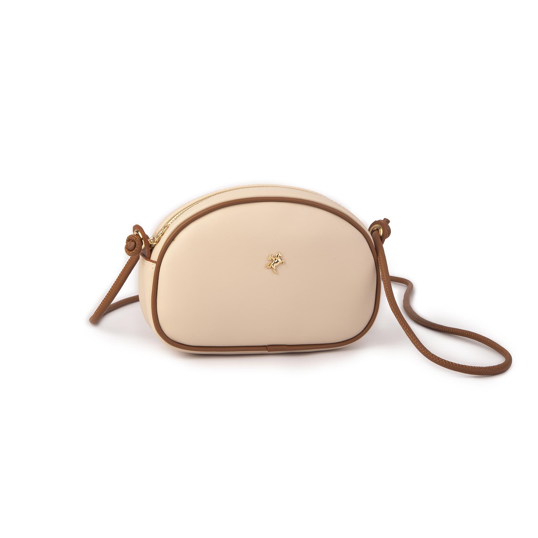 Nas Bag Kadın  Mini Çapraz Çanta Krem Taba Luna (21x16x8 cm)