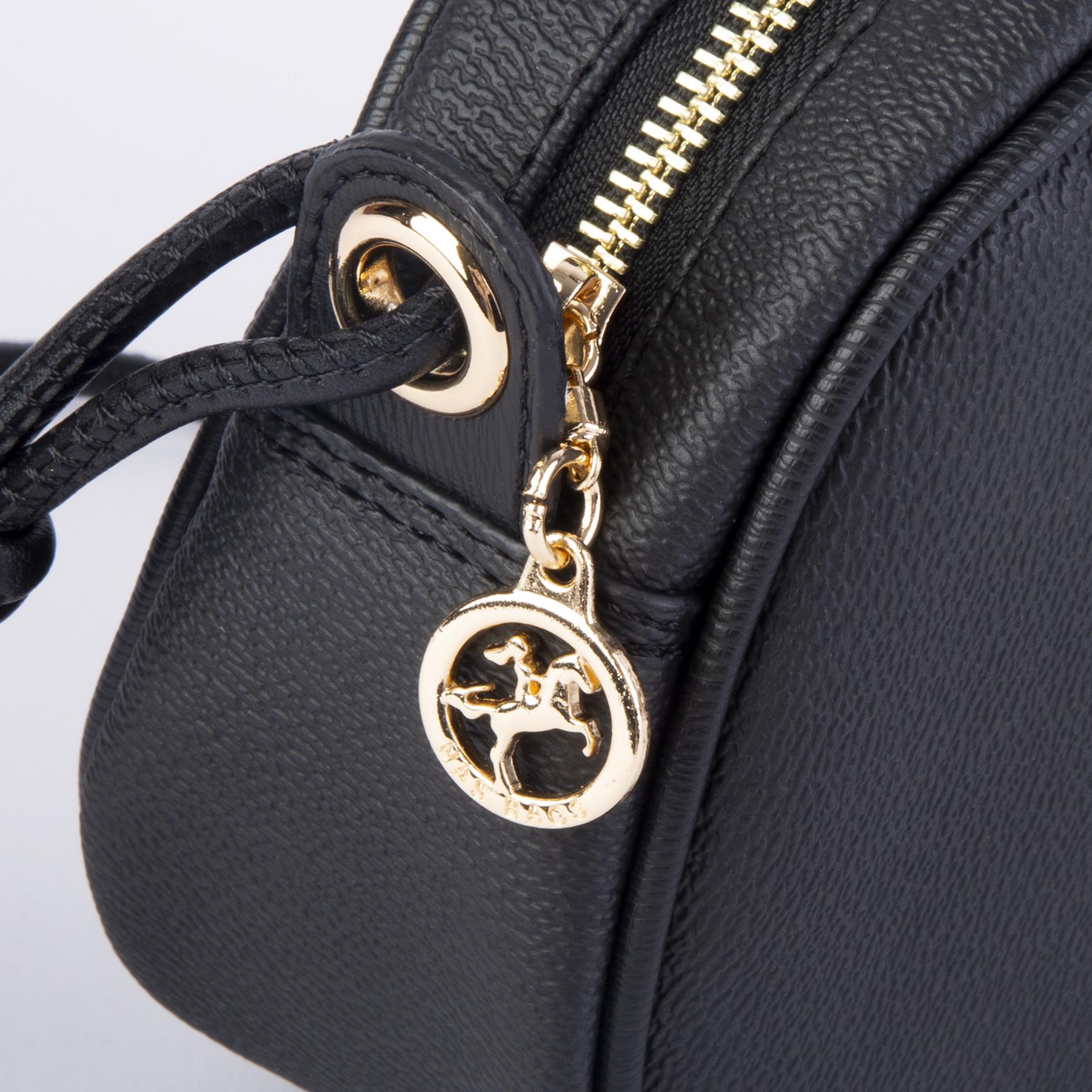 Nas Bag Kadın  Mini Çapraz  Çanta  Siyah  Mercan  (21x16x8 cm)