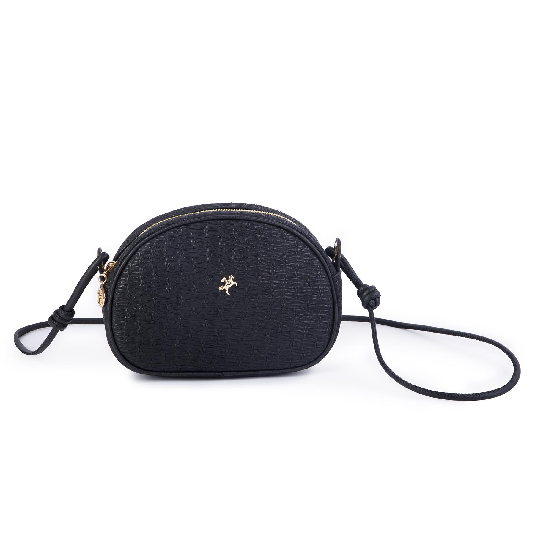 Nas Bag Kadın  Mini Çapraz Hasır Görünümlü  Çanta  Siyah  Hasır (21x16x8 cm)