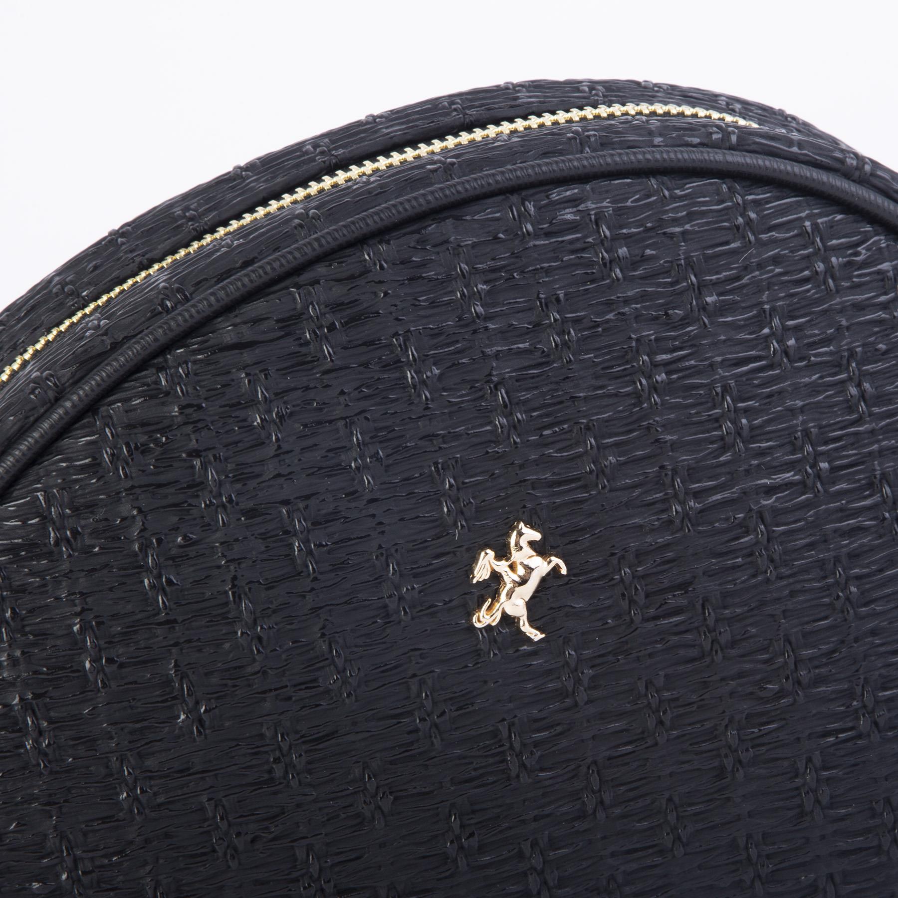 Nas Bag Kadın  Mini Çapraz Hasır Görünümlü  Çanta  Siyah  Hasır (21x16x8 cm)