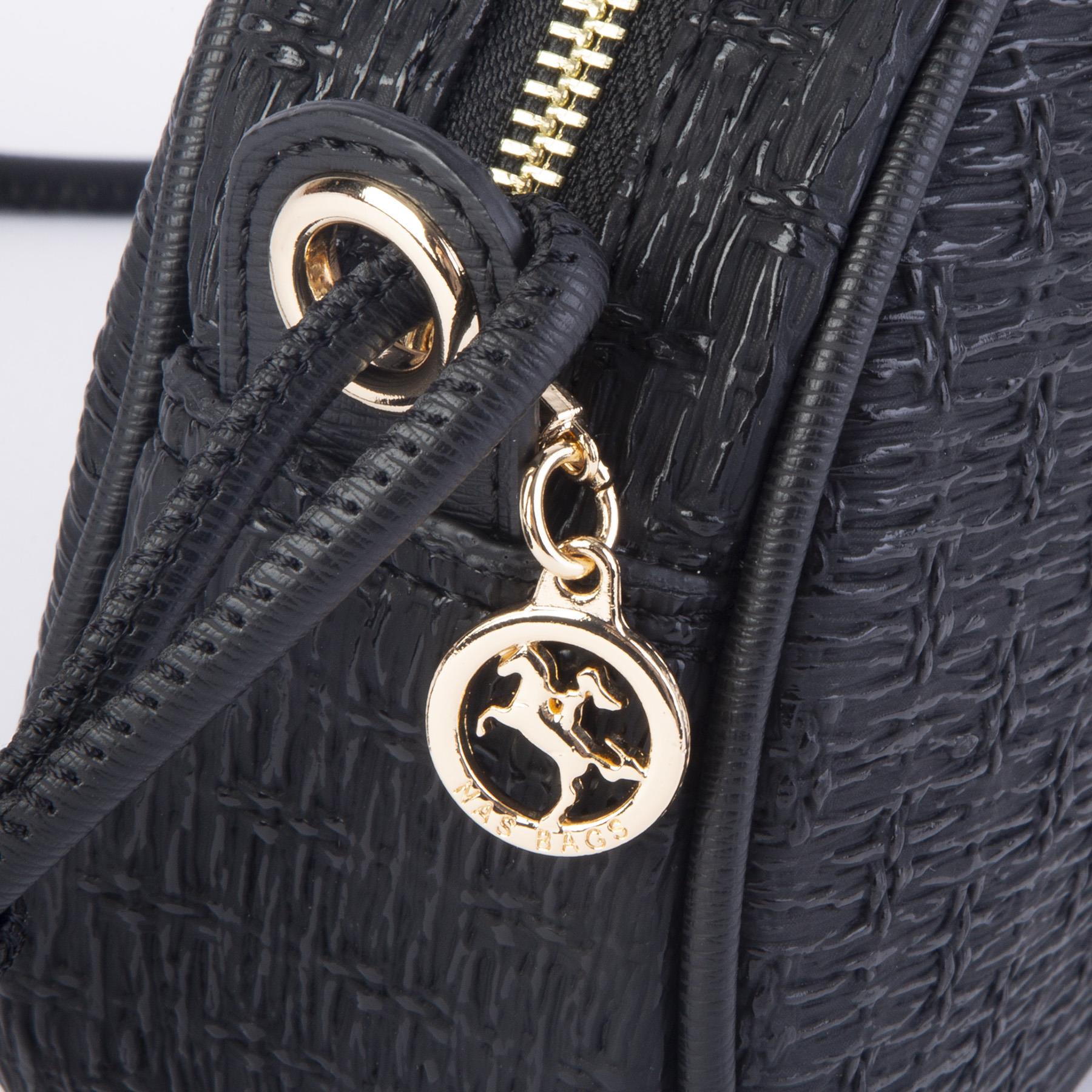 Nas Bag Kadın  Mini Çapraz Hasır Görünümlü  Çanta  Siyah  Hasır (21x16x8 cm)