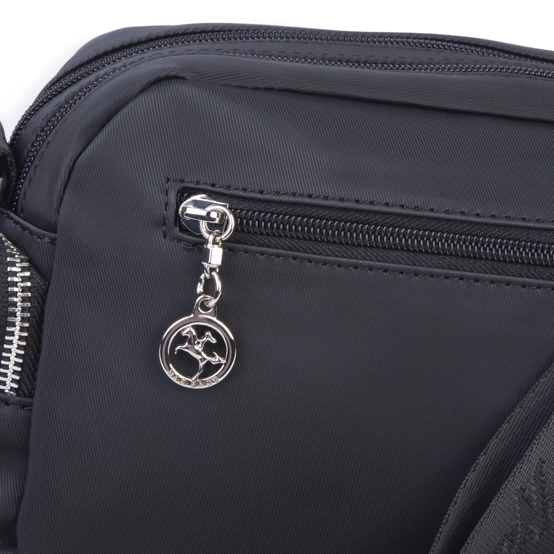 Nas Bag Kadın Mini Çok Gözlü Spor Şık Çanta ( en :25 cm , boy: 16 cm ) Siyah Buzzy