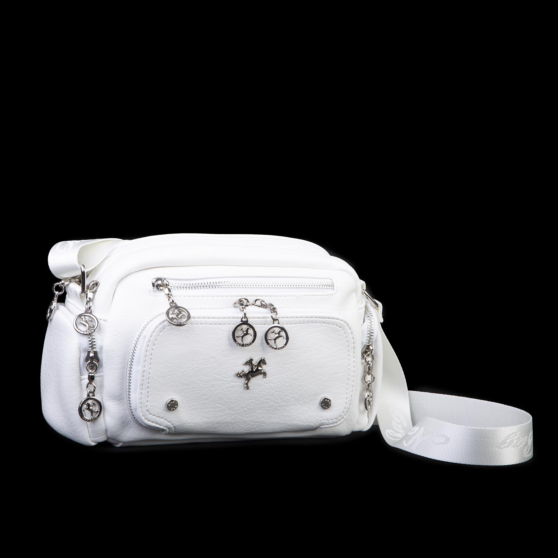 Nas Bag Kadın Mini Çok Gözlü Spor Şık Çanta ( en :25 cm , boy: 16 cm ) Beyaz  Victoria