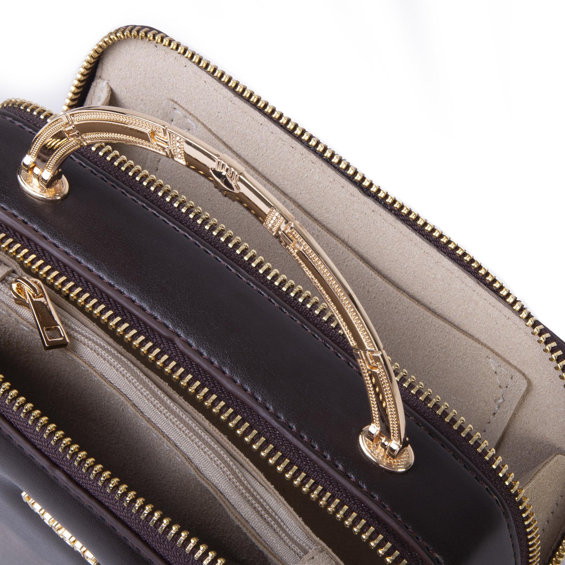 Nas Bag Kadın Mini El ve Çapraz Çanta Kahverengi (en :18 cm  boy:10 cm) 