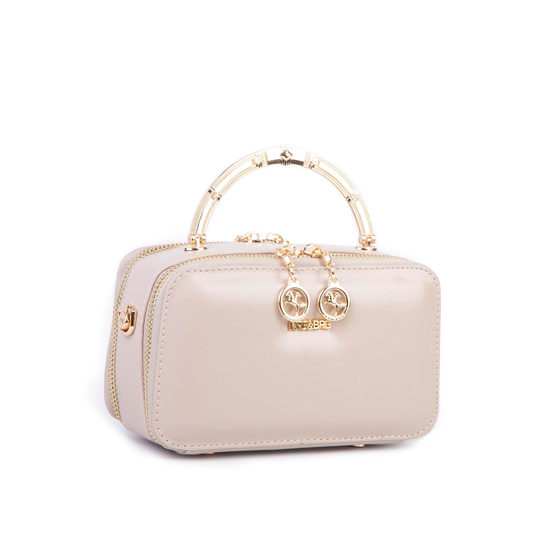 Nas Bag Kadın Mini El ve Çapraz Çanta Kum  (en :18 cm  boy:10 cm) 