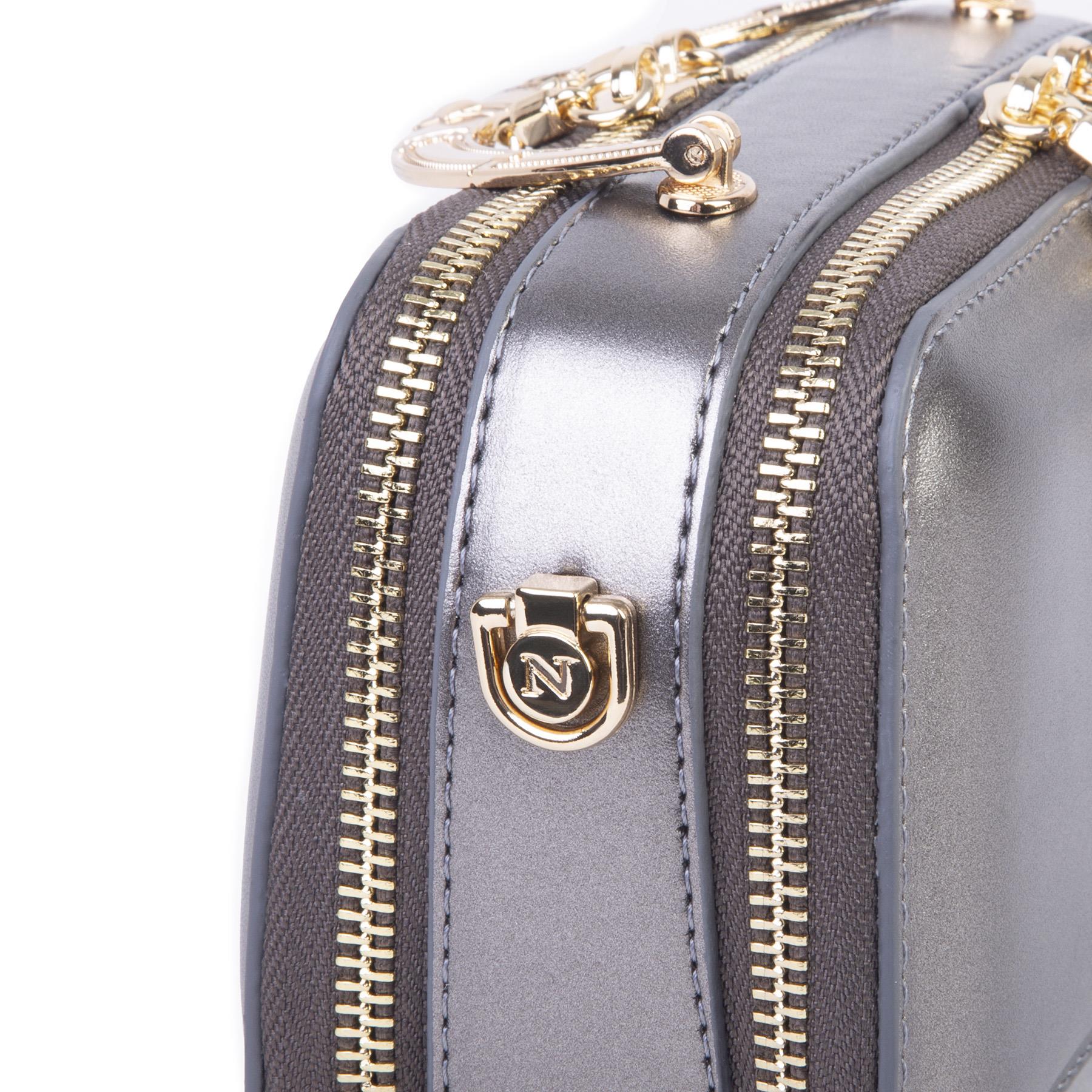 Nas Bag Kadın Mini El ve Çapraz Çanta Gri  (en :18 cm  boy:10 cm) 