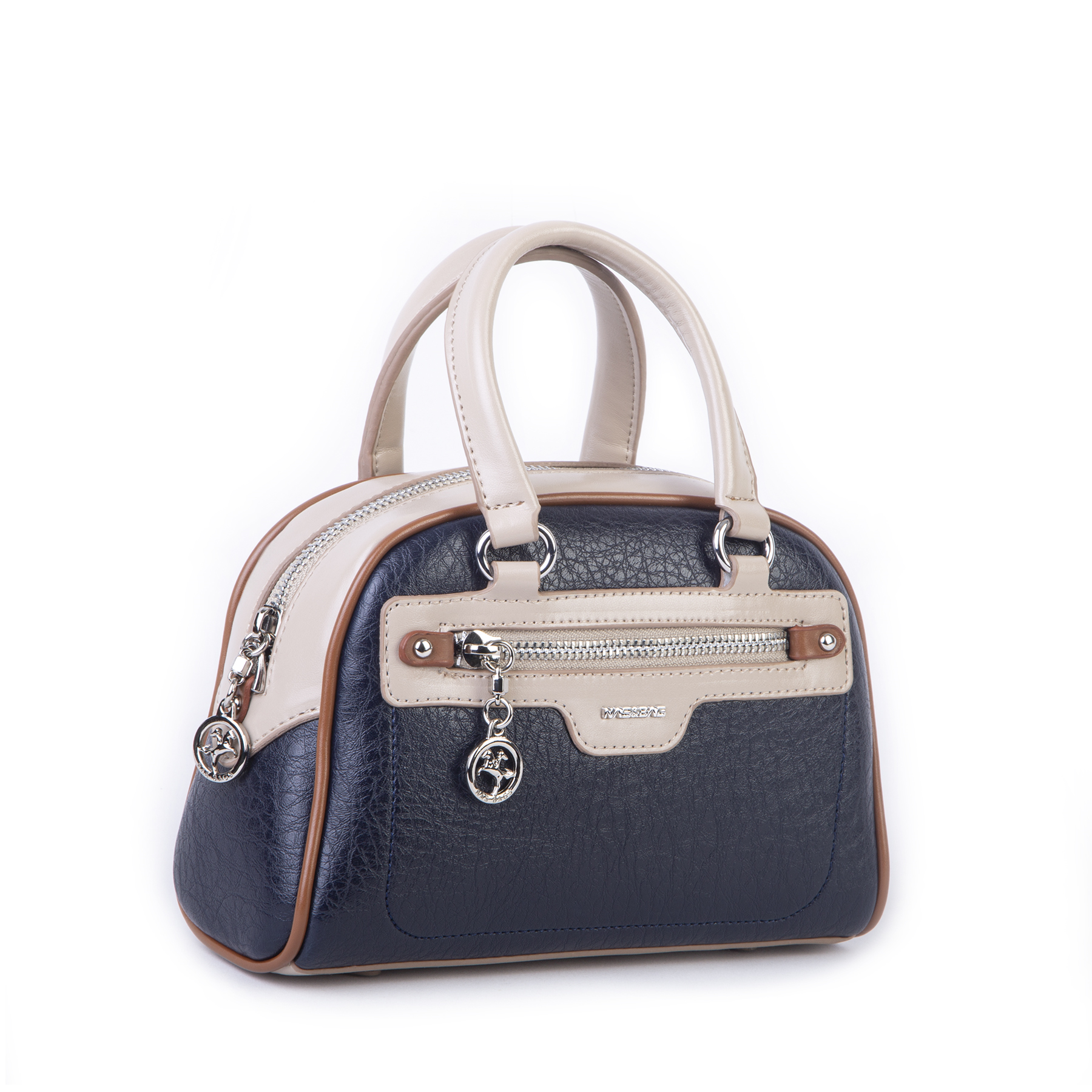 Nas Bag Kadın Mini El ve Çapraz Çanta Lacivert Kum Taba Victoria