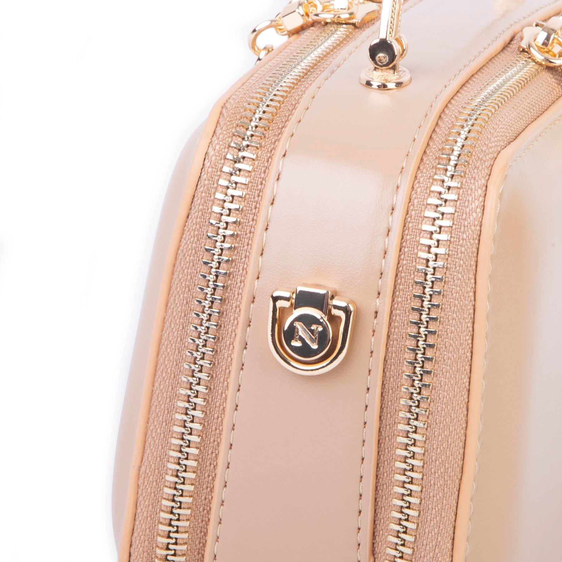 Nas Bag Kadın Mini El ve Çapraz Çanta Ten  (en :18 cm  boy:10 cm) 