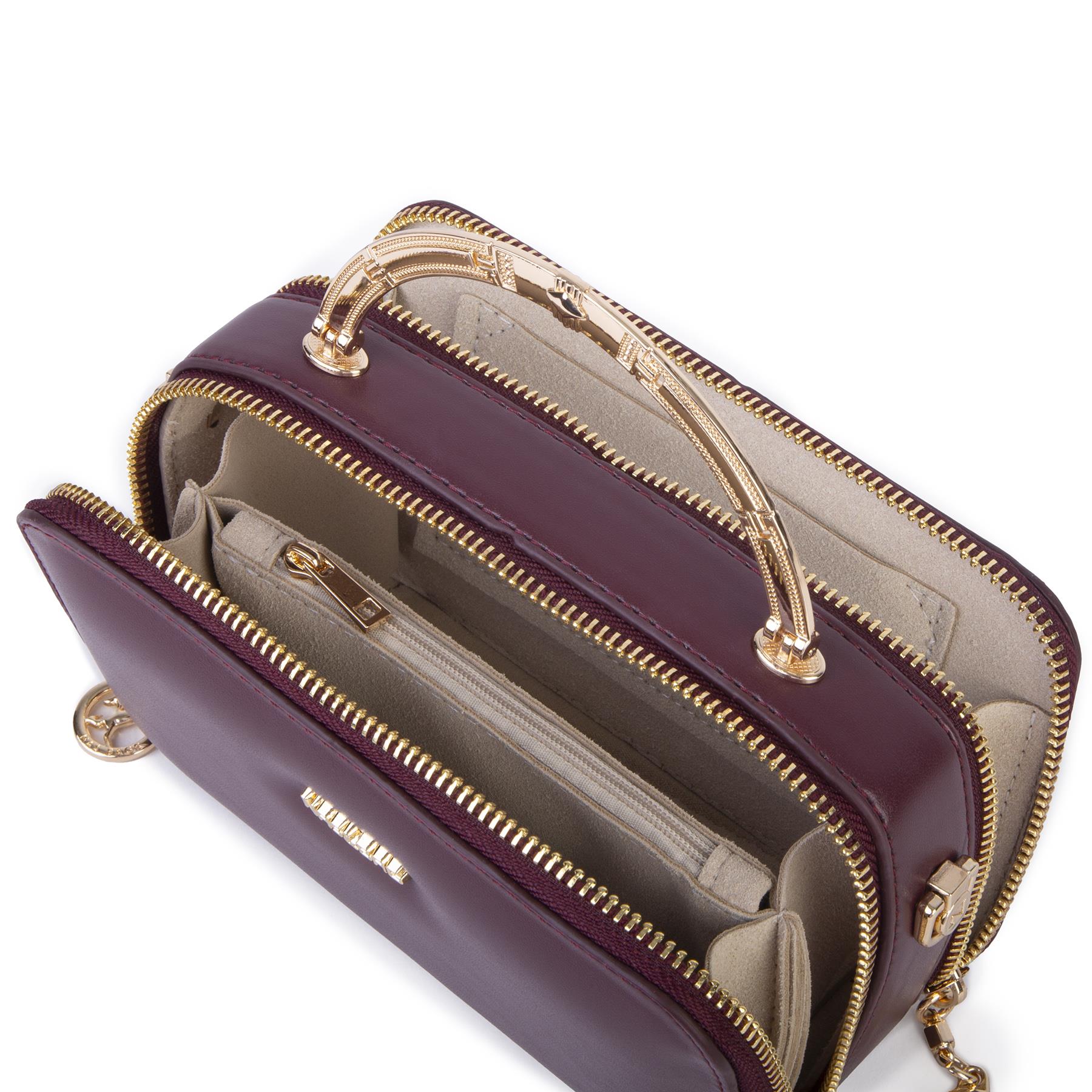 Nas Bag Kadın Mini El ve Çapraz Çanta Bordo (en :18 cm  boy:10 cm) 
