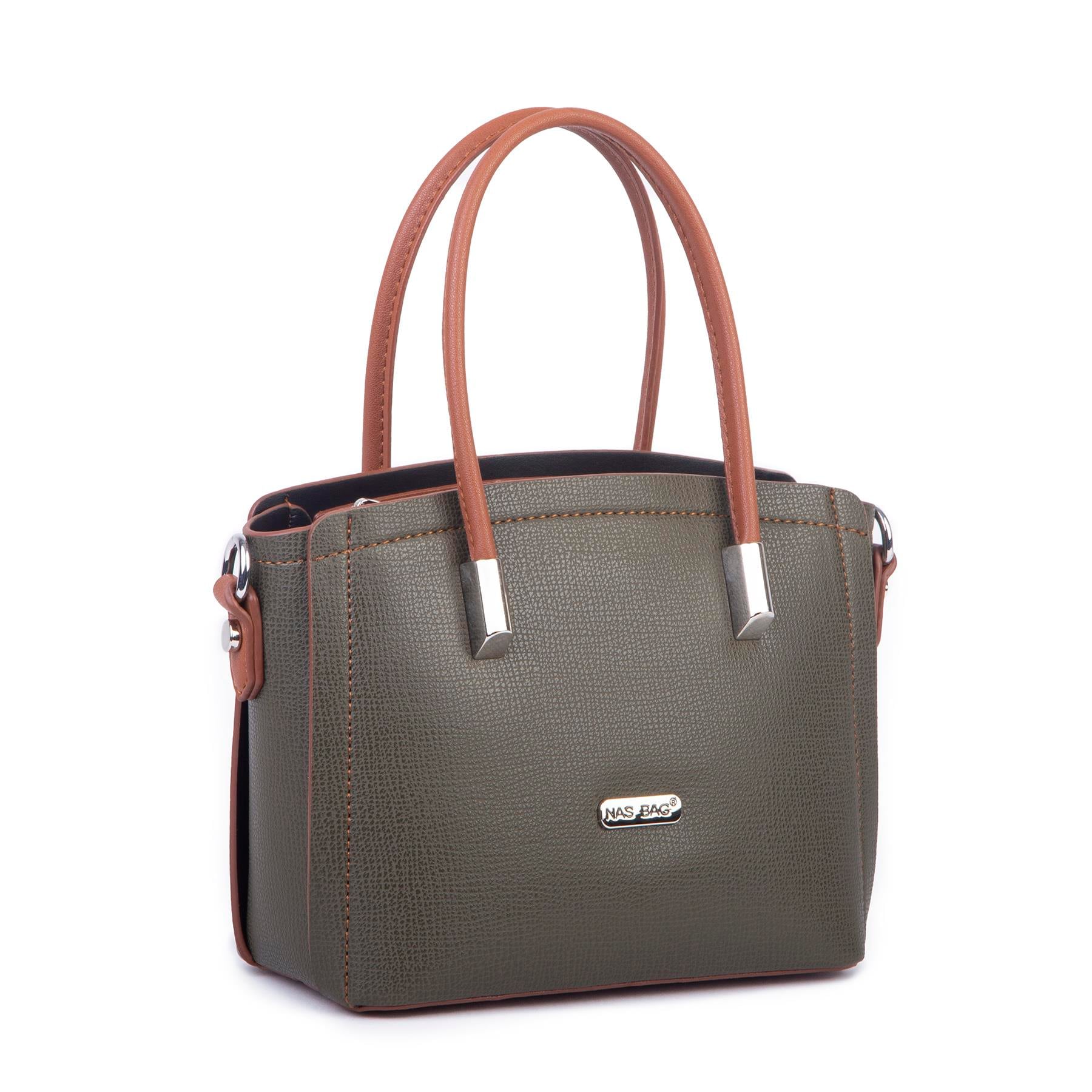 Nas Bag Kadın Mini El ve Çapraz Çanta Yeşil Taba