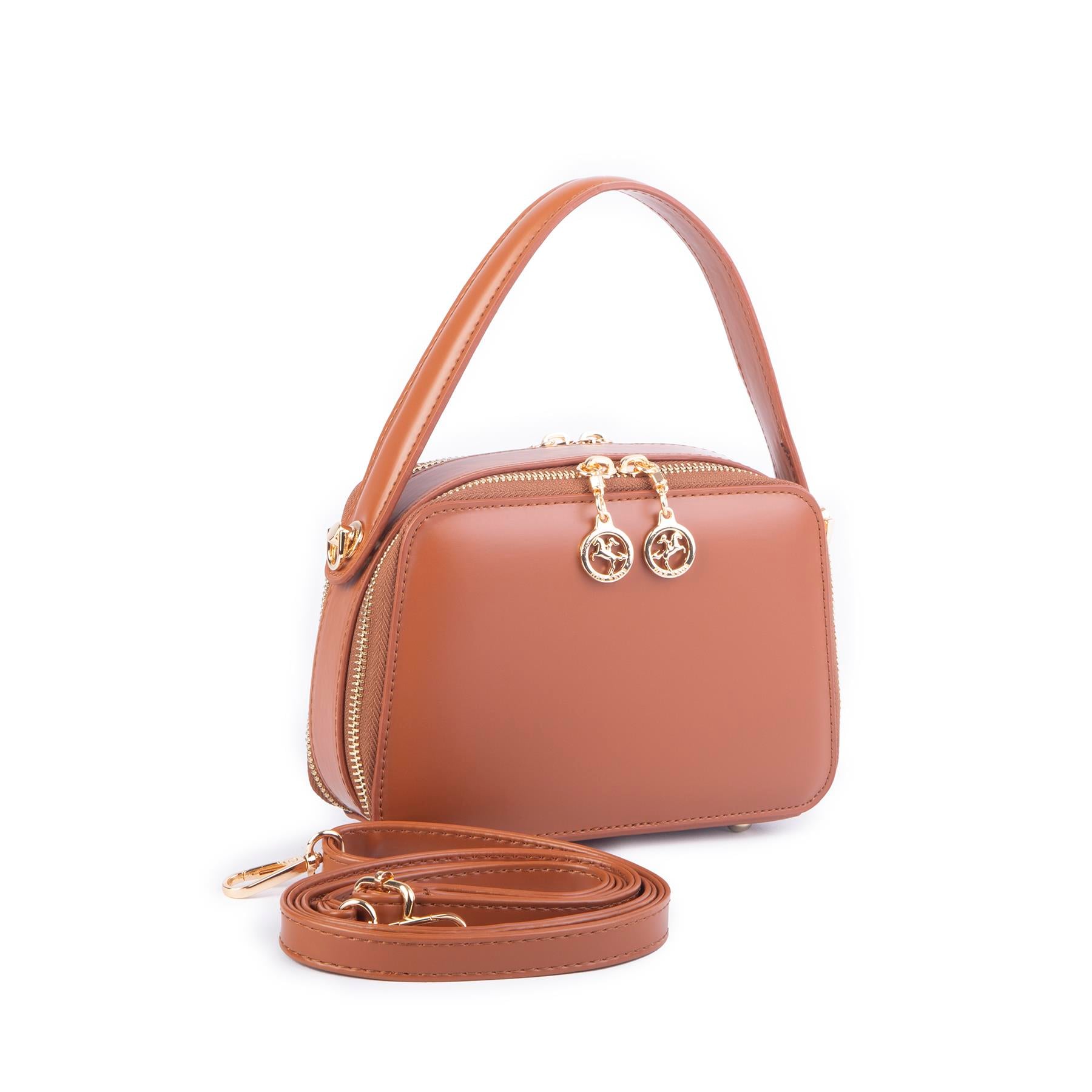 Nas Bag Kadın Mini El ve Çapraz Çanta Taba  (en:20 boy :15)