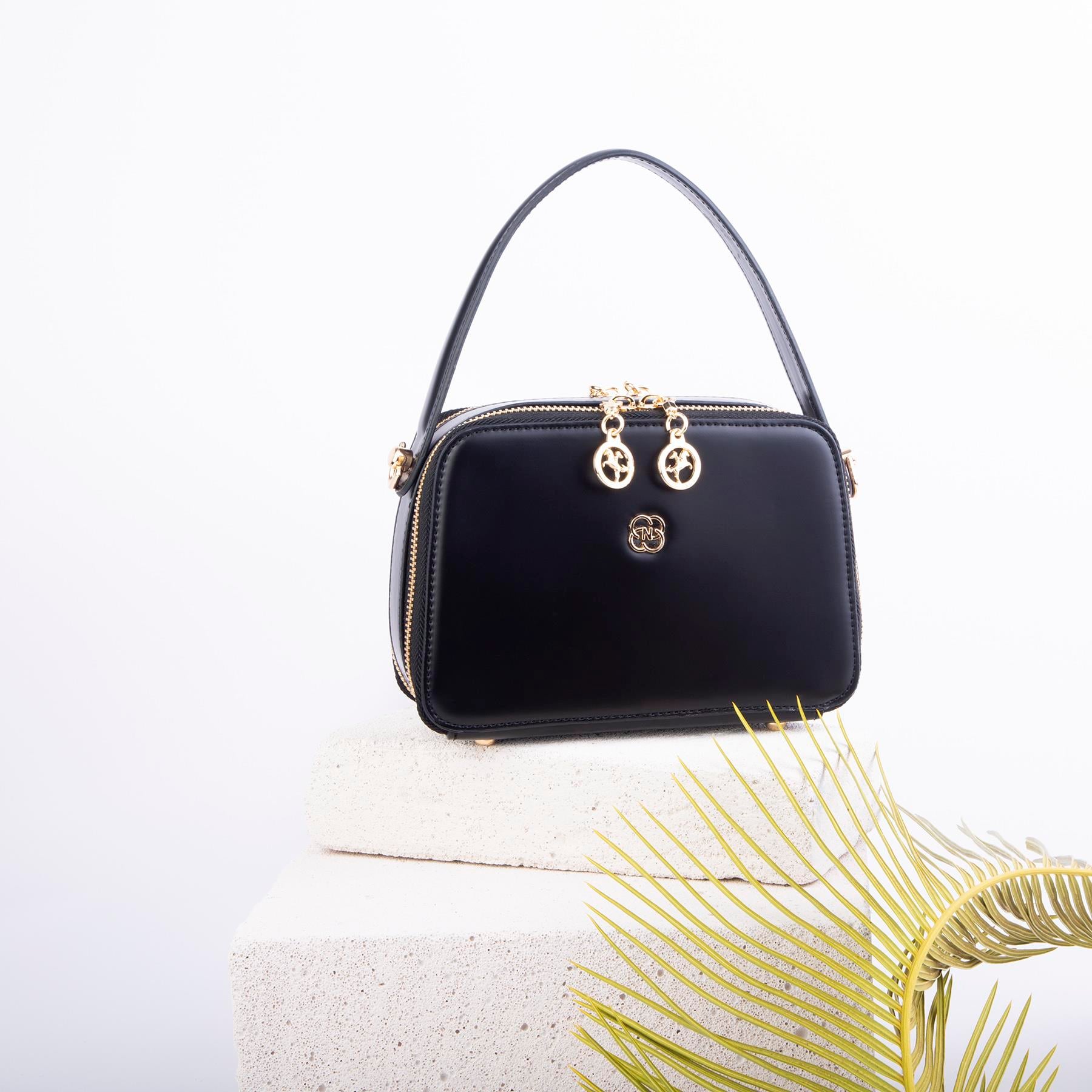 Nas Bag Kadın Mini El ve Çapraz Çanta Siyah  (en:20 boy :15)