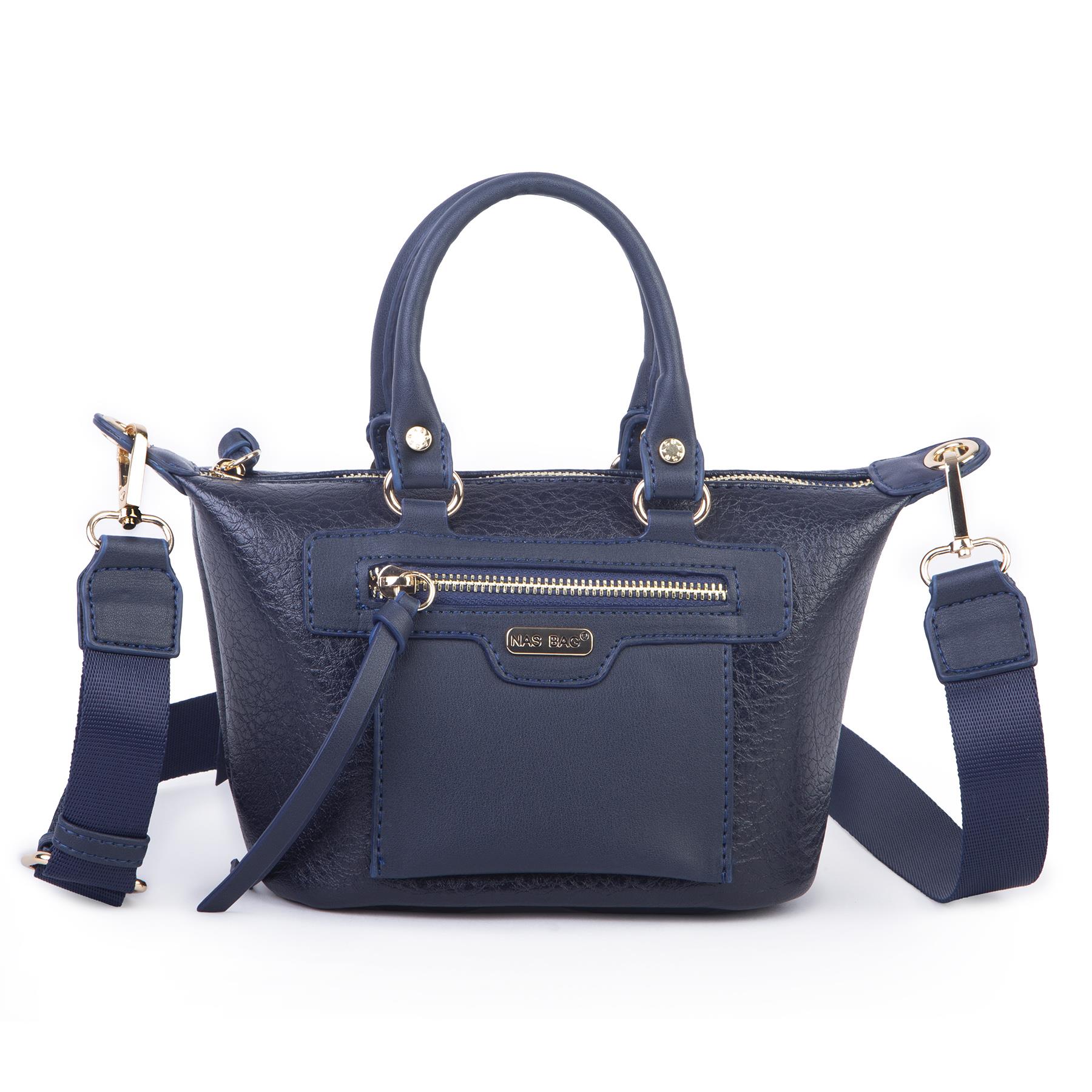Nas Bag Kadın Mini El ve Postacı Çantası Lacivert Victoria