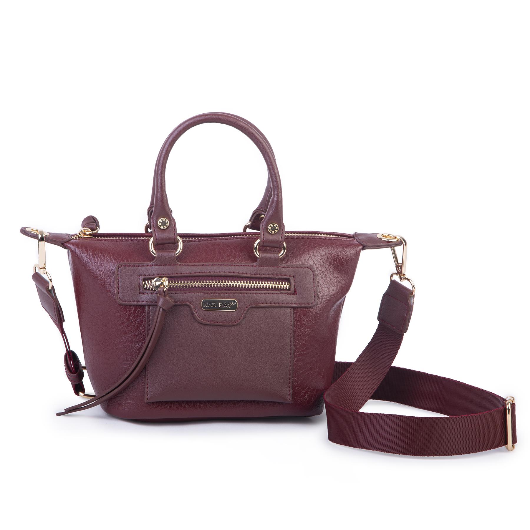 Nas Bag Kadın Mini El ve Postacı Çantası Bordo Victoria