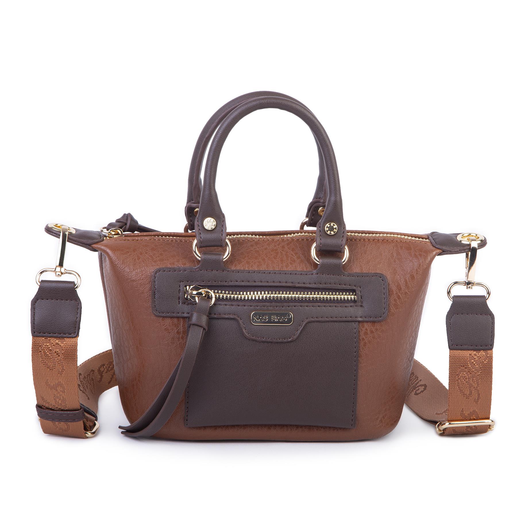 Nas Bag Kadın Mini El ve Postacı Çantası Taba Kahve Victoria