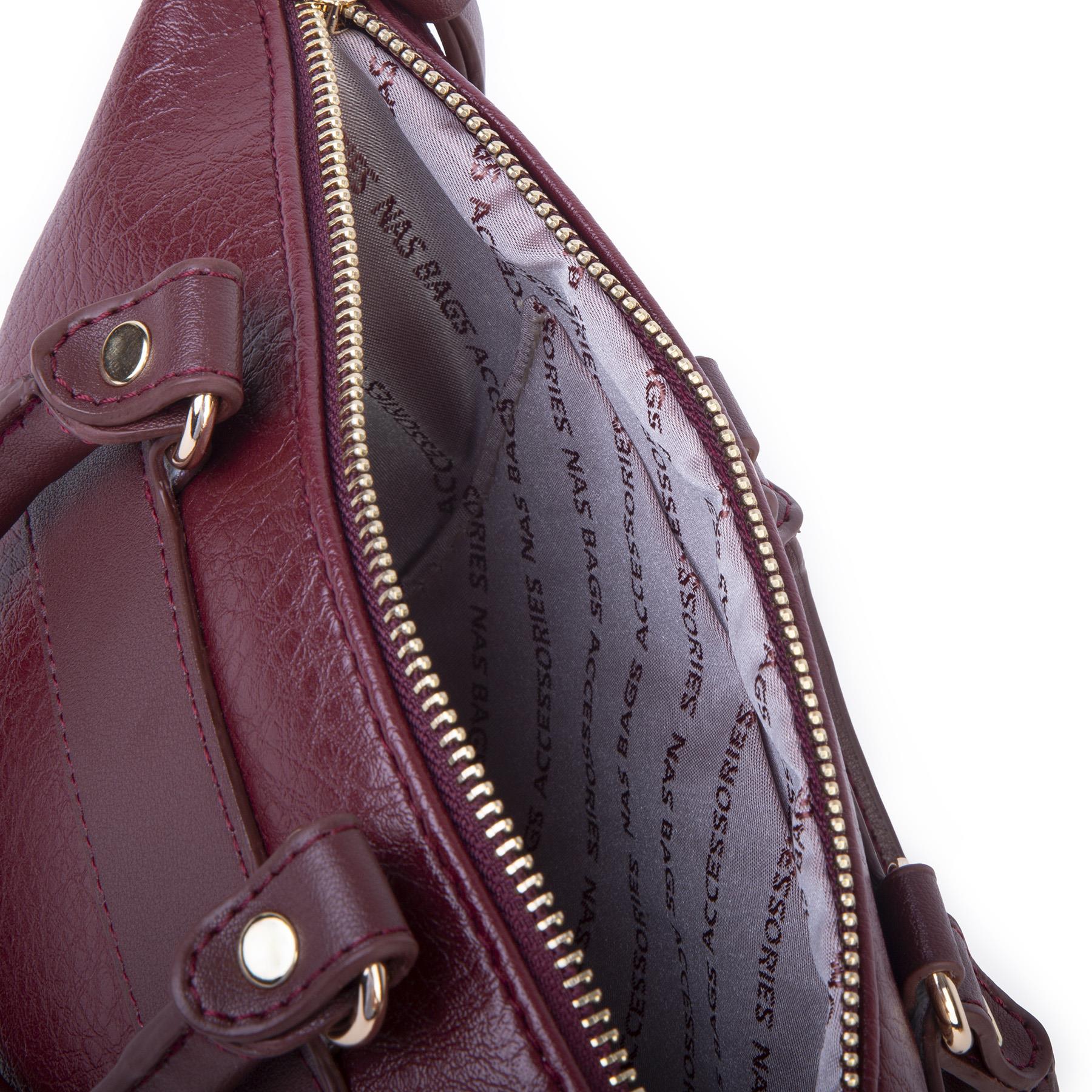 Nas Bag Kadın Mini El ve Postacı Çantası Bordo Victoria
