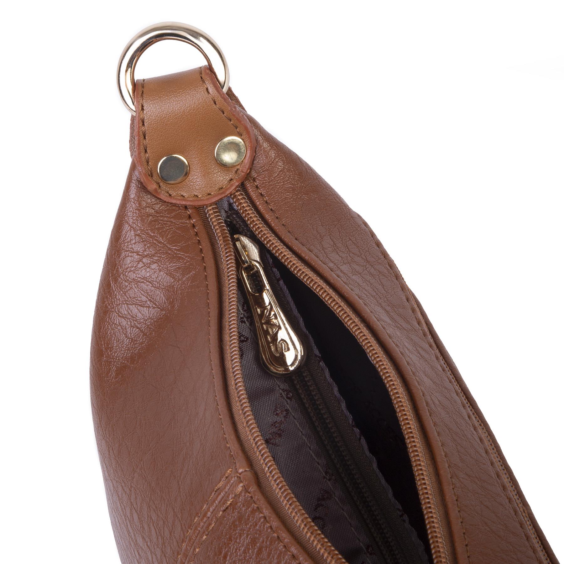 Nas Bag Kadın Mini Omuz ve Çapraz Çanta Örgülü Askılı (en: 23 cm , boy: 14 cm) Taba Victoria