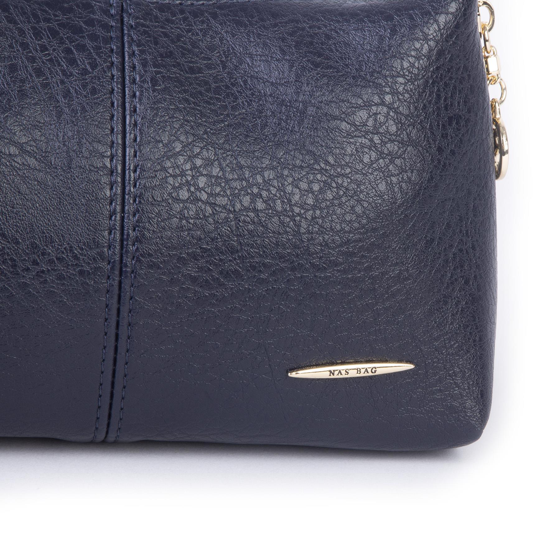 Nas Bag Kadın Mini Omuz ve Çapraz Çanta Örgülü Askılı (en: 23 cm , boy: 14 cm) Lacivert  Victoria