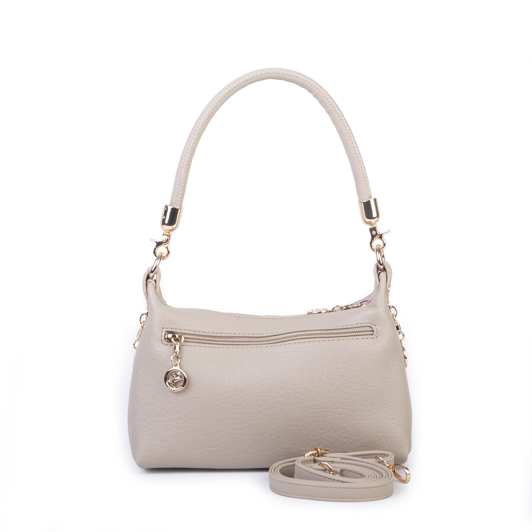 Nas Bag Kadın Mini Omuz ve Çapraz Çanta Örgülü Askılı (en: 23 cm , boy: 14 cm) Kum