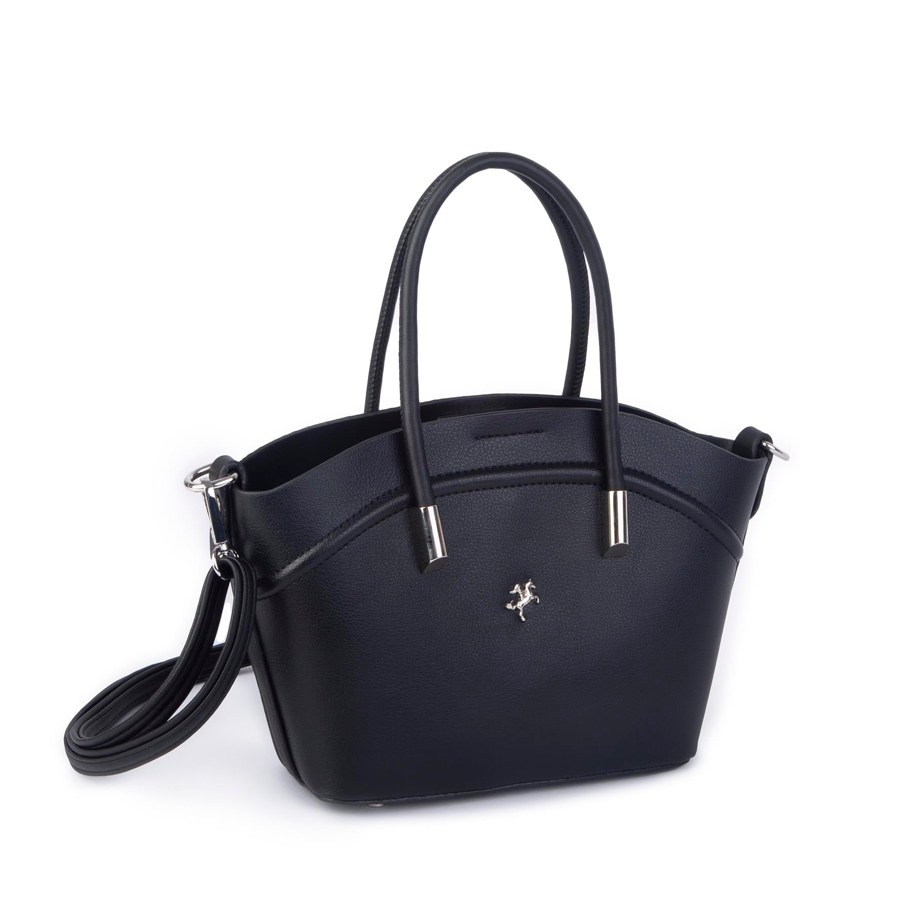 Nas Bag Kadın Mini Sepet Çanta El ve Çapraz Çanta Siyah Golf  ( 20x18cm)