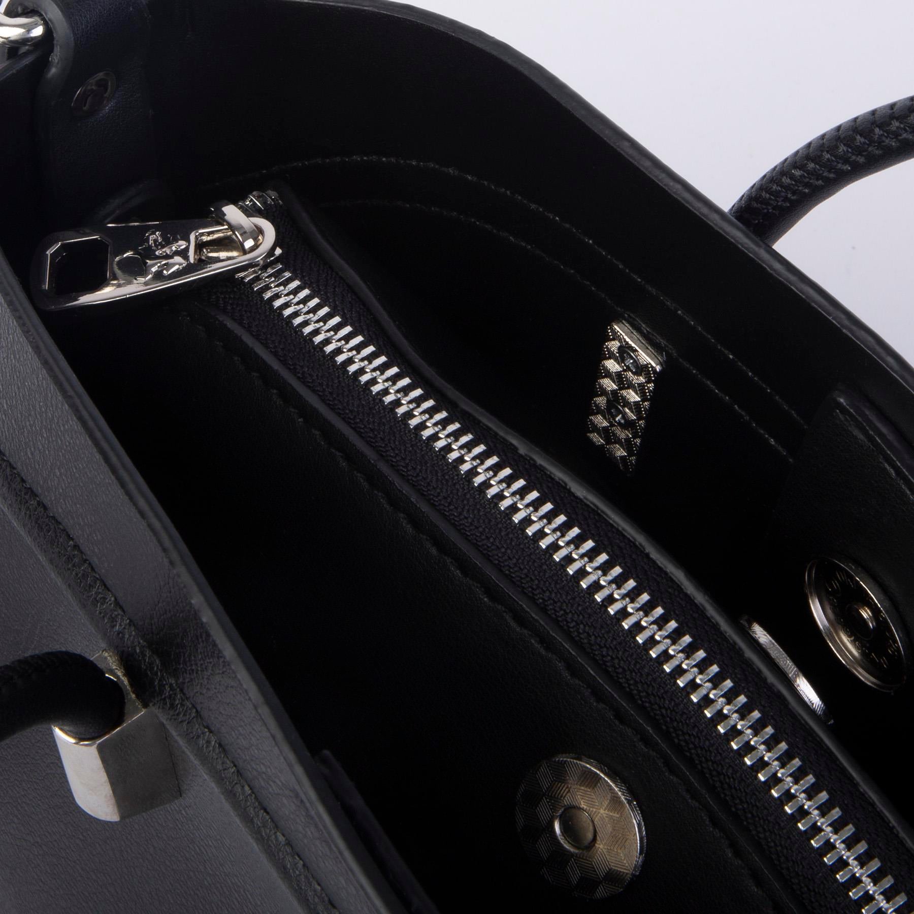 Nas Bag Kadın Mini Sepet Çanta El ve Çapraz Çanta Siyah Golf  ( 20x18cm)